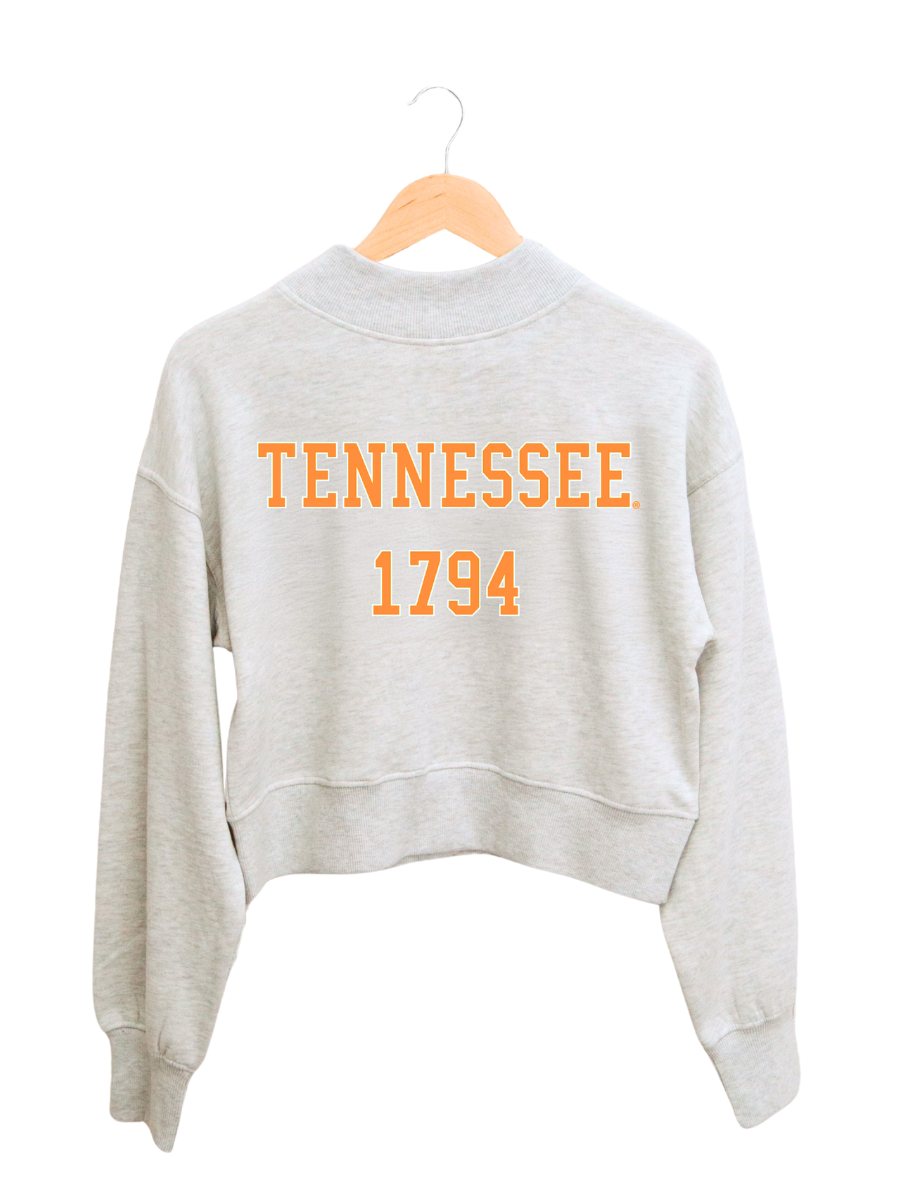 Vols College Block Puff Ink Cropped Mock Neck Hi-Dive Sweatshirt