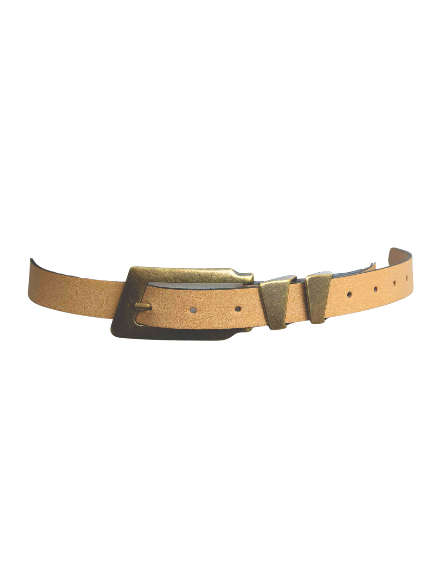 Rectangular Buckle Leather Belt