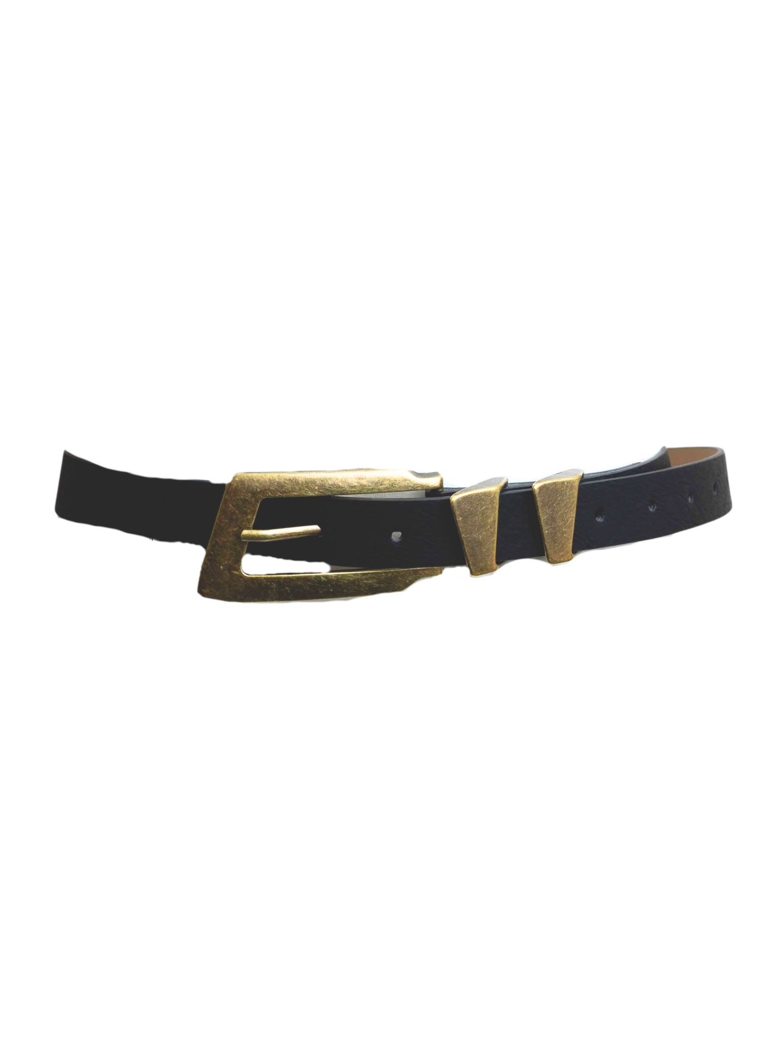 Rectangular Buckle Leather Belt