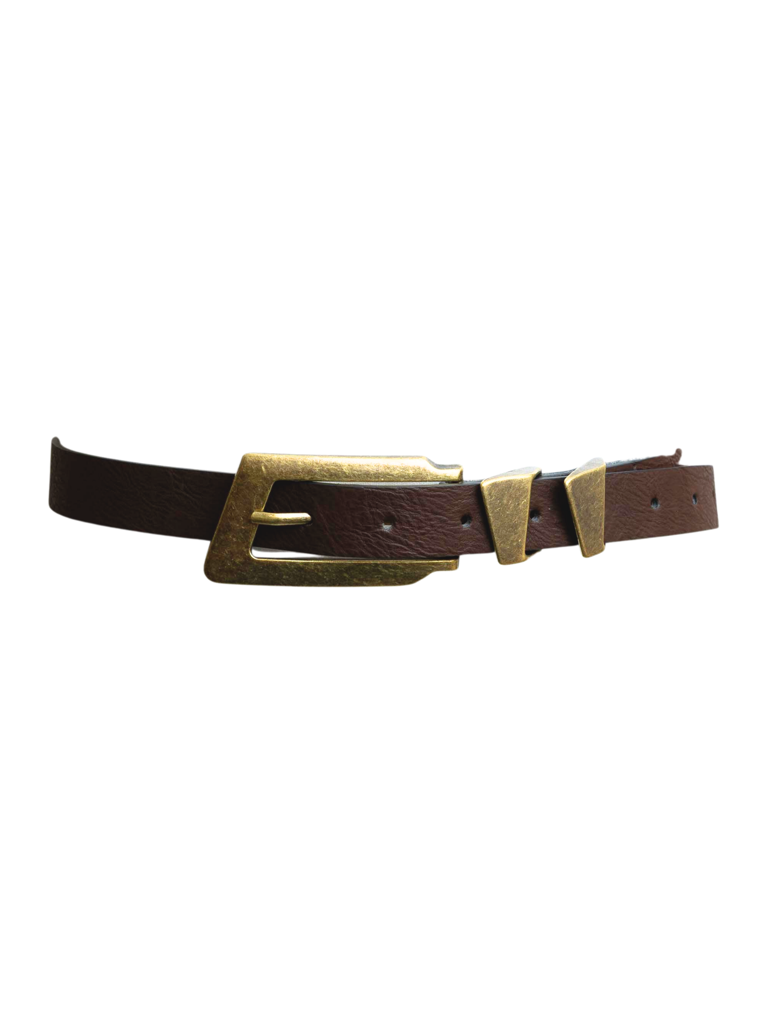 Rectangular Buckle Leather Belt