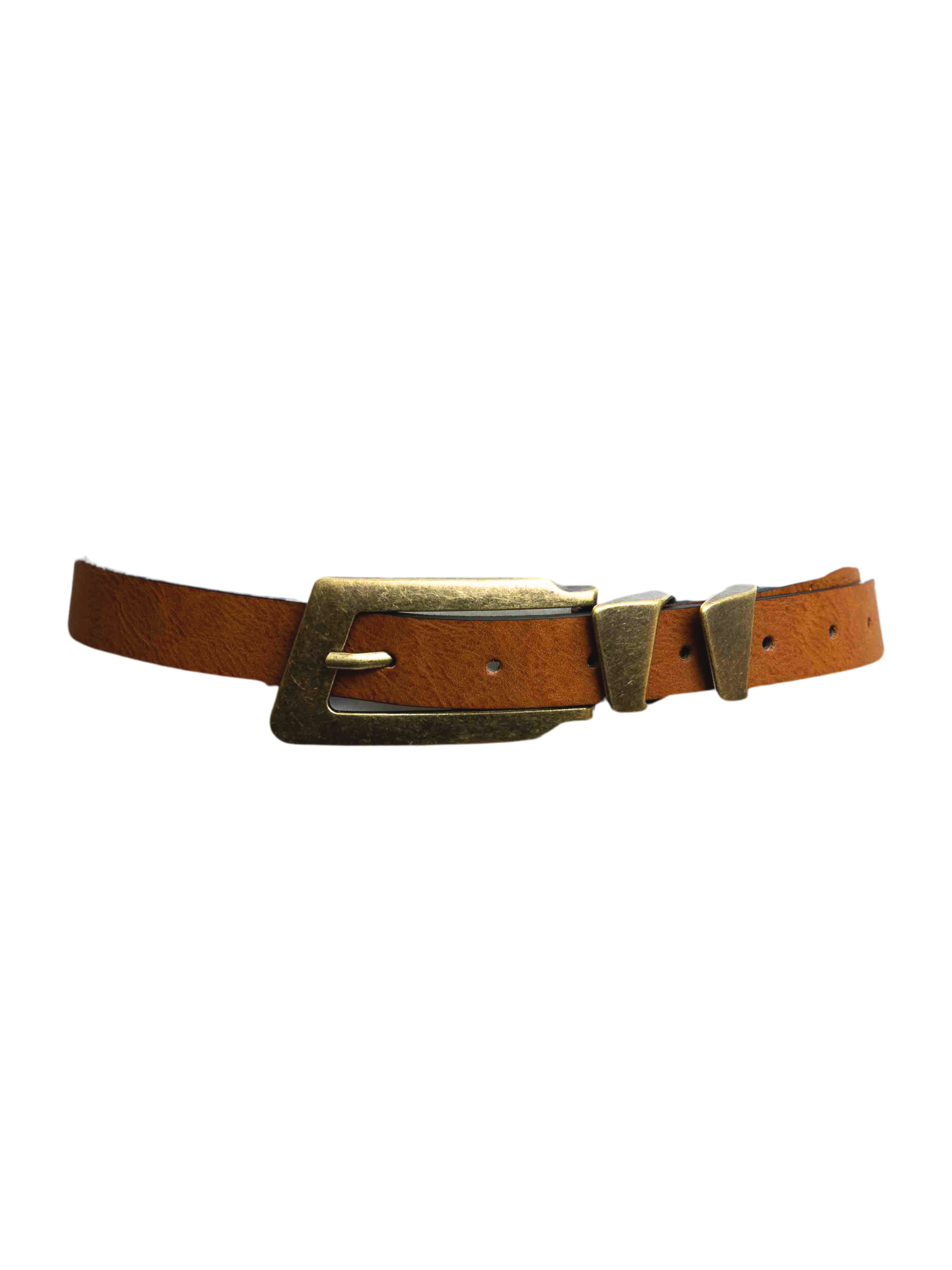 Rectangular Buckle Leather Belt