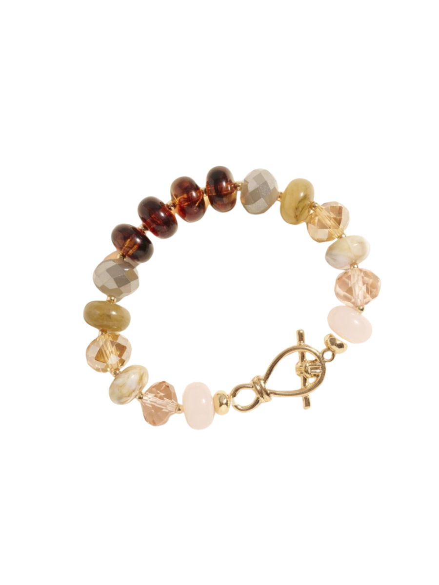 Round Shaped Mixed Beaded Stretch Bracelet