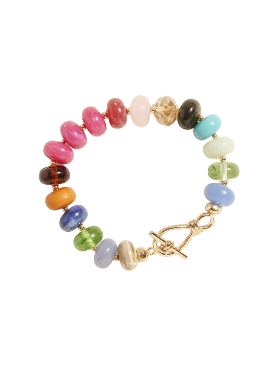 Round Shaped Mixed Beaded Stretch Bracelet