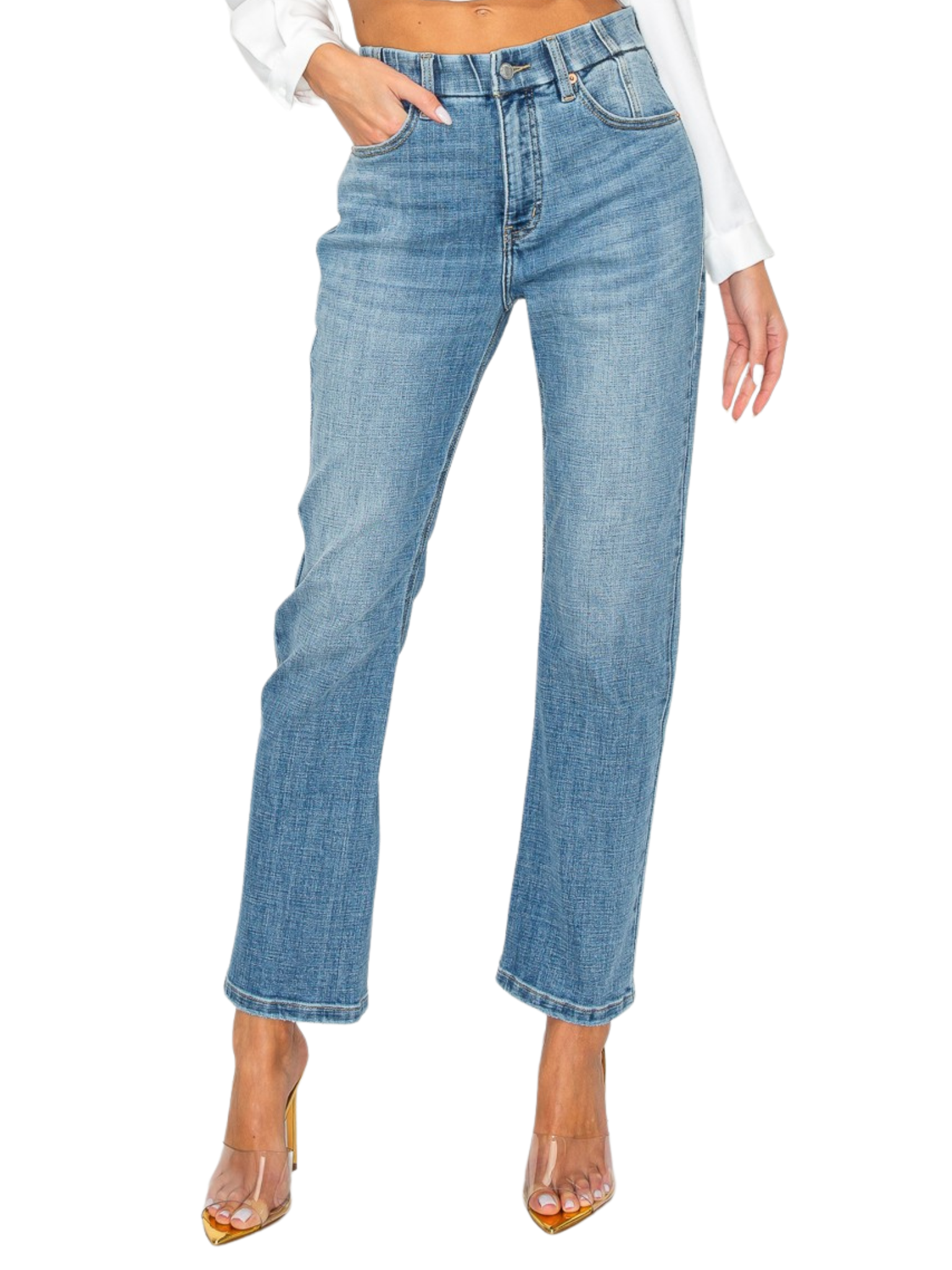Tummy Control High Rise Straight Jeans