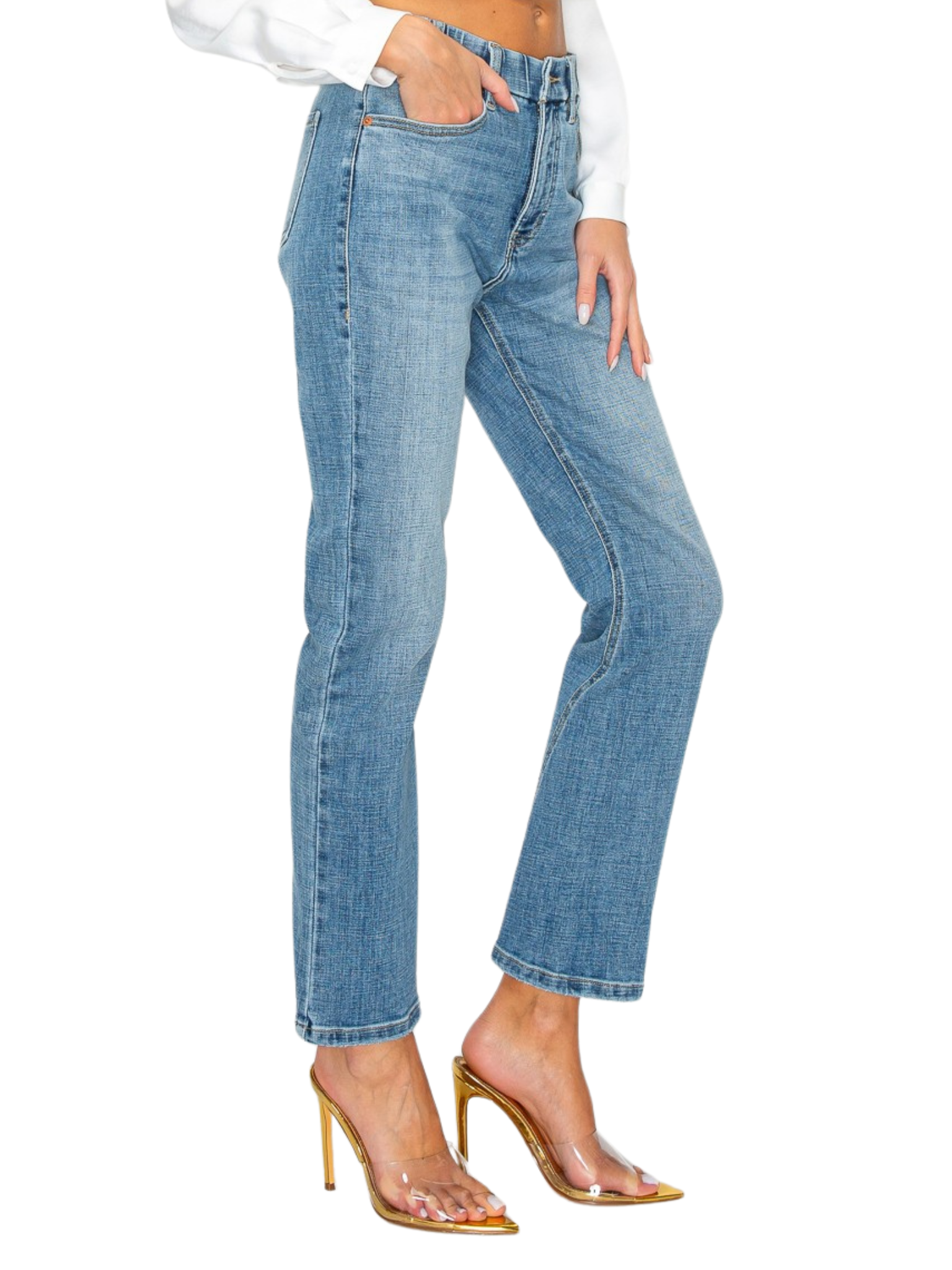 Tummy Control High Rise Straight Jeans