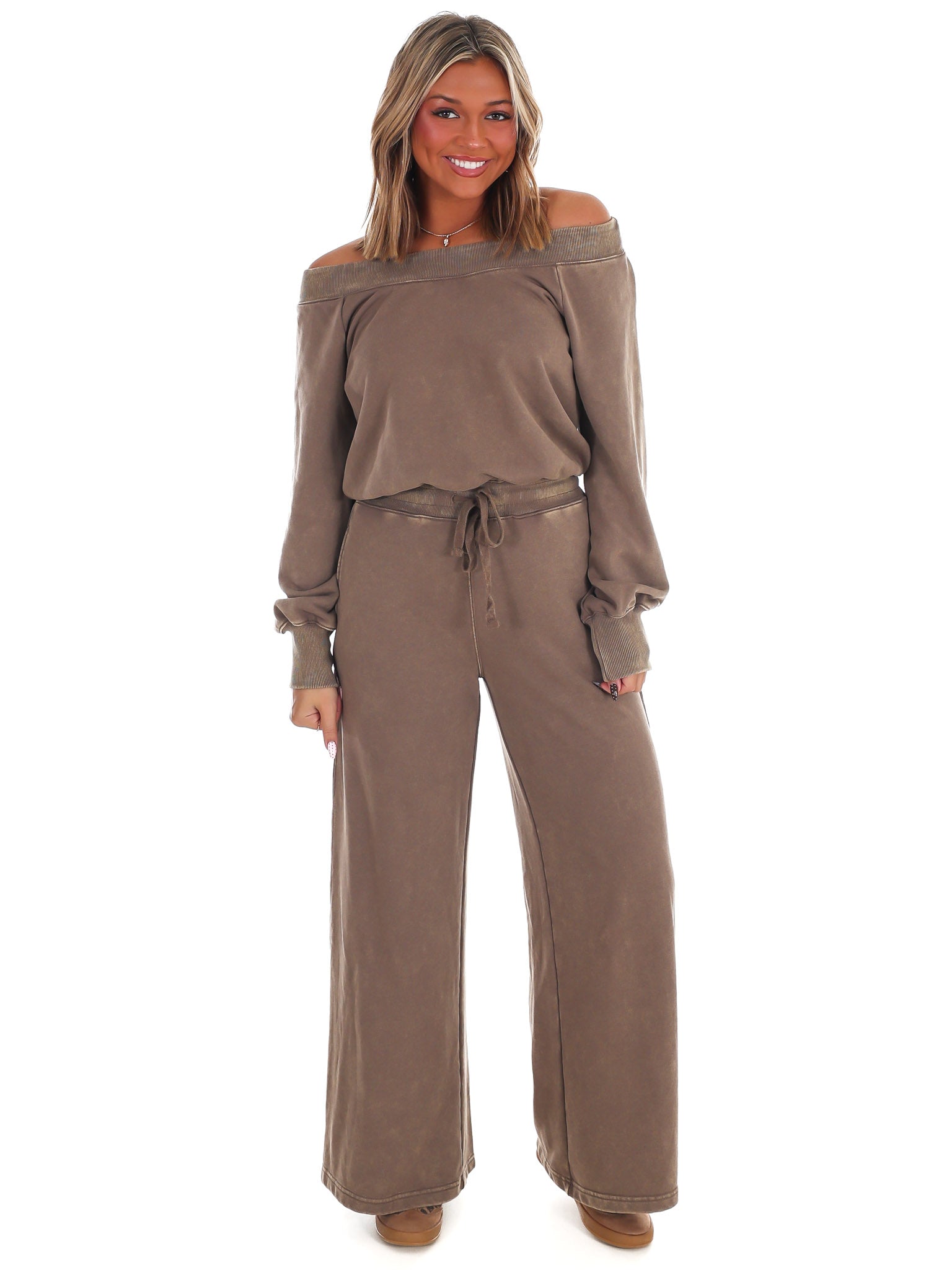 Easy Living Off the Shoulder Jumpsuit