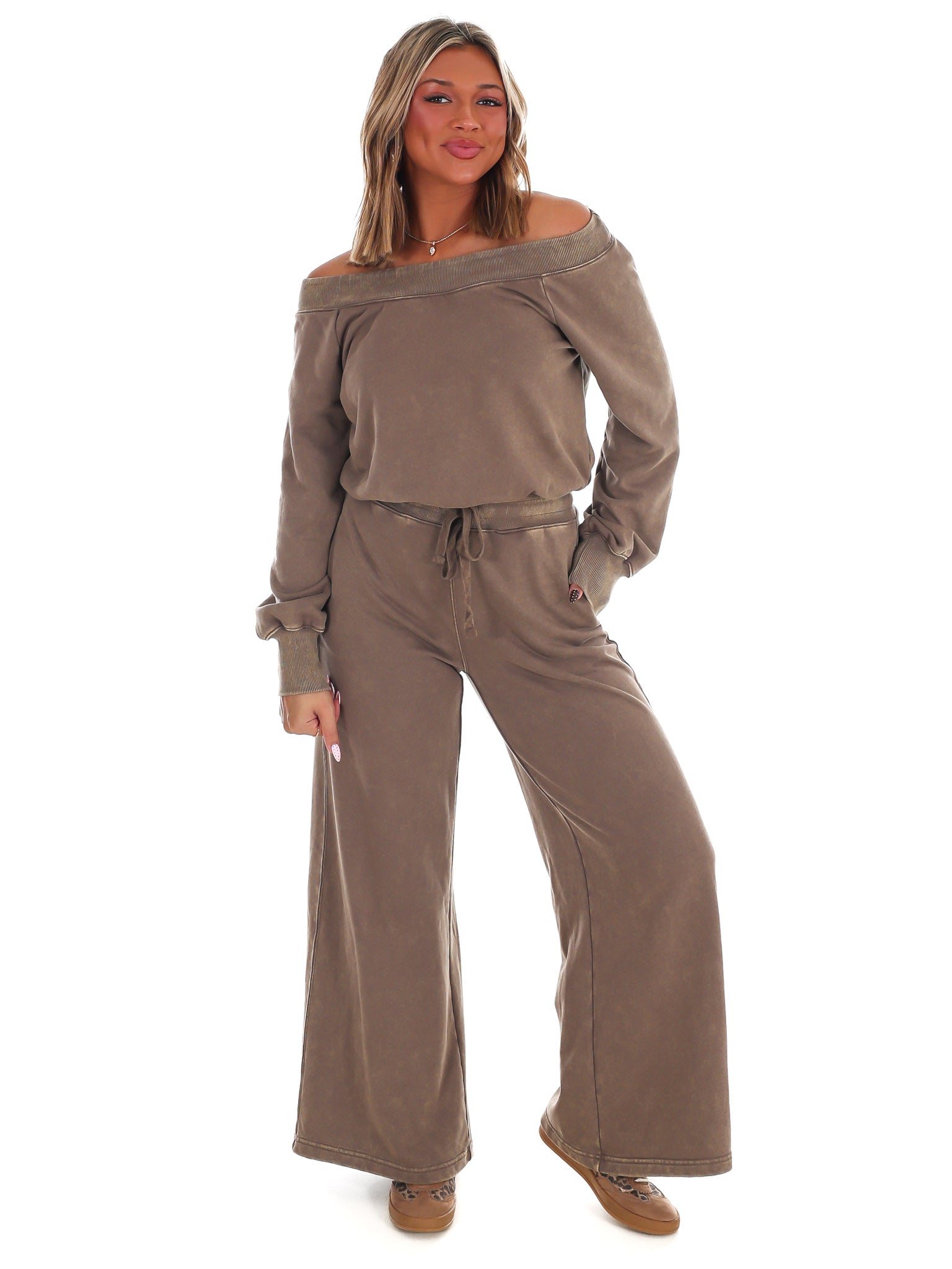 Easy Living Off the Shoulder Jumpsuit