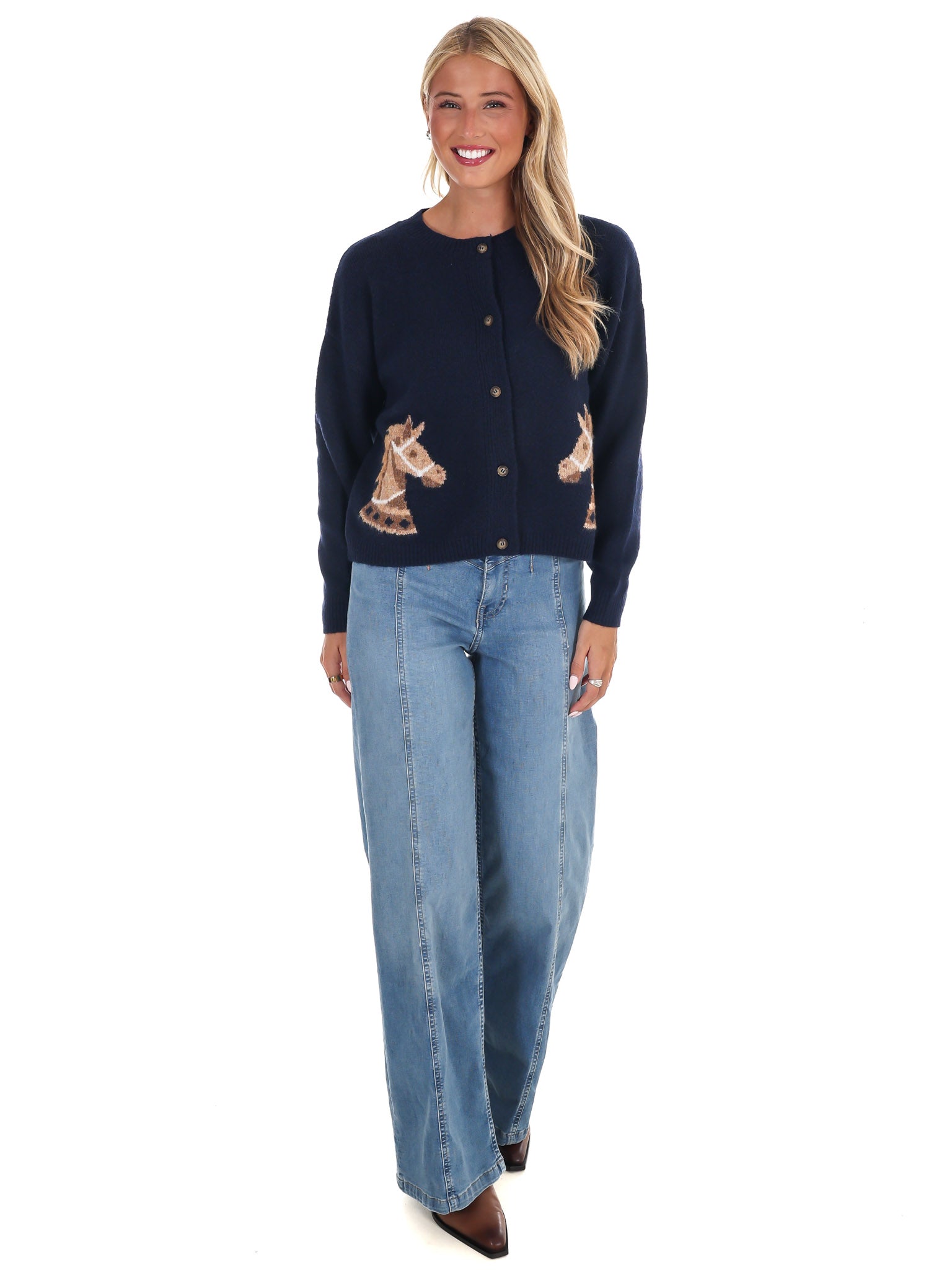 Derby Days Horse Cardigan