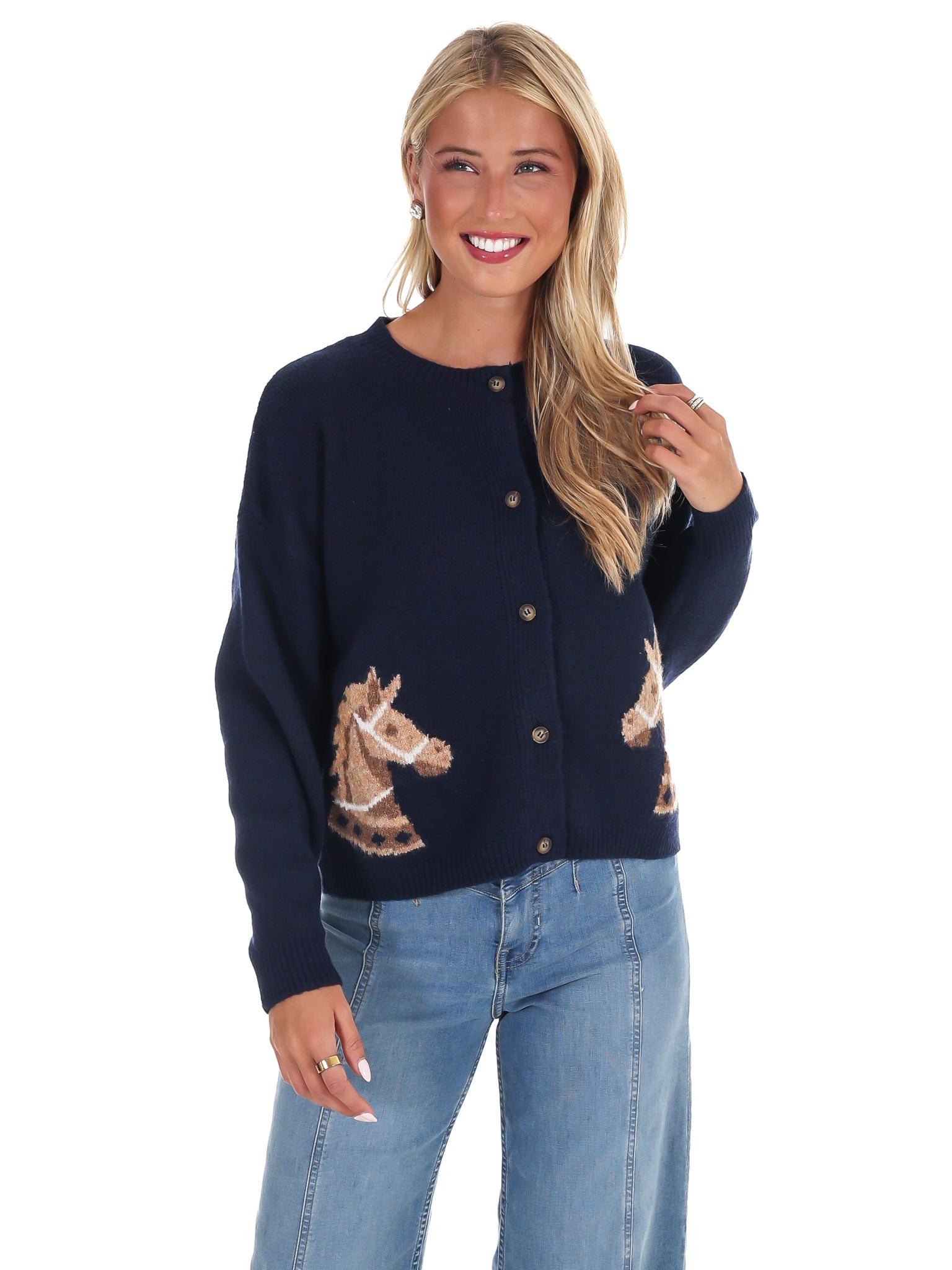 Derby Days Horse Cardigan