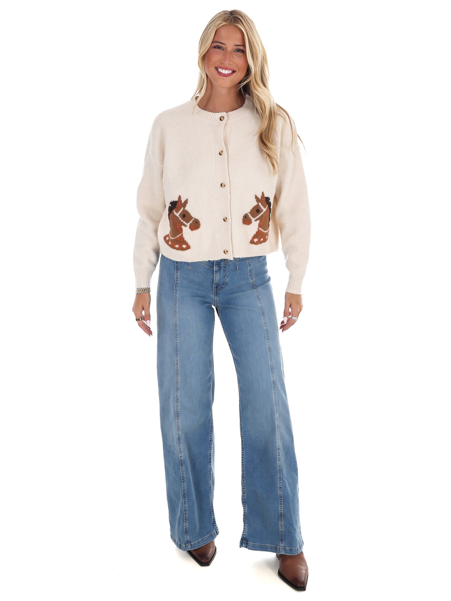 Derby Days Horse Cardigan