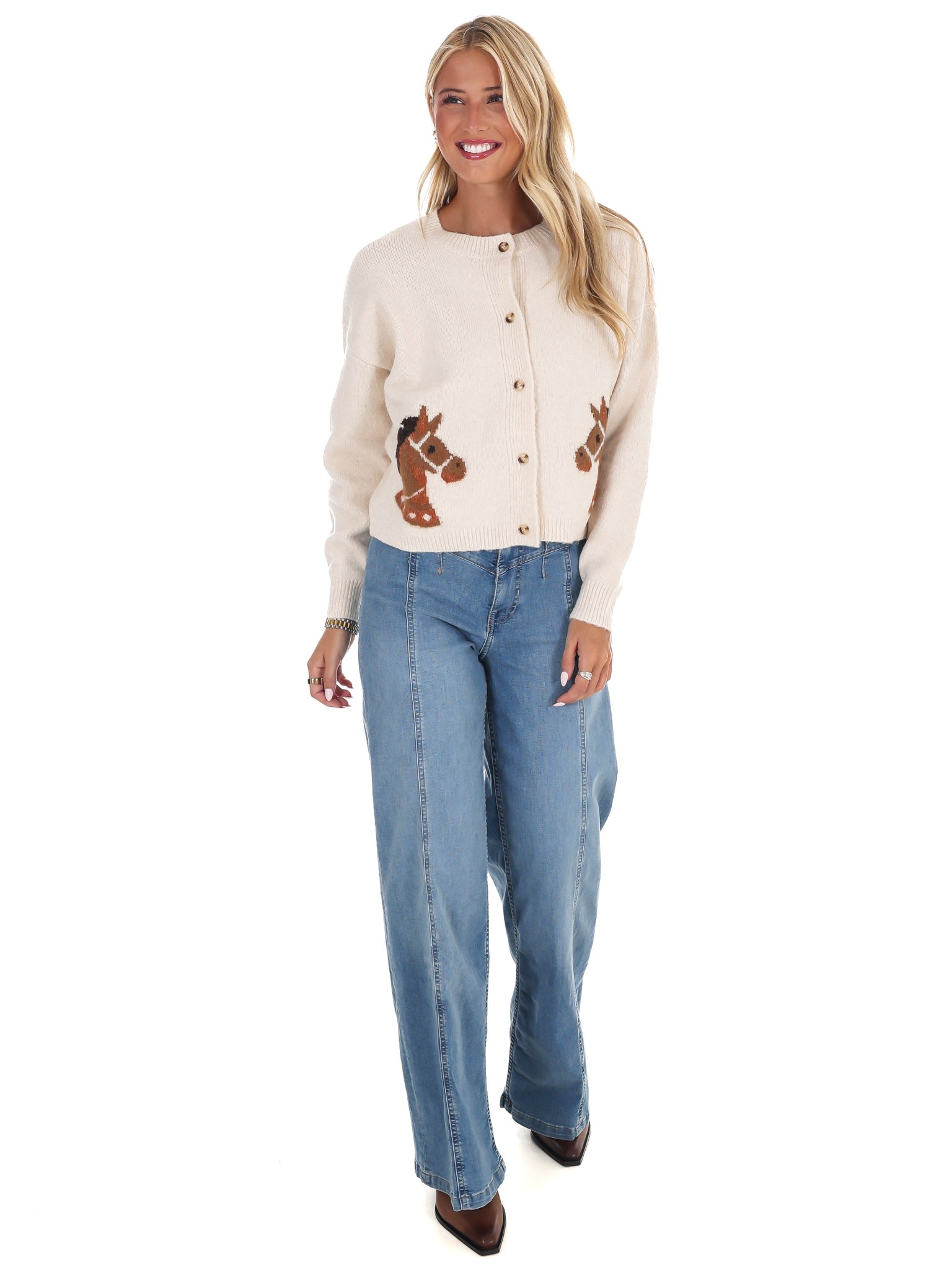 Derby Days Horse Cardigan