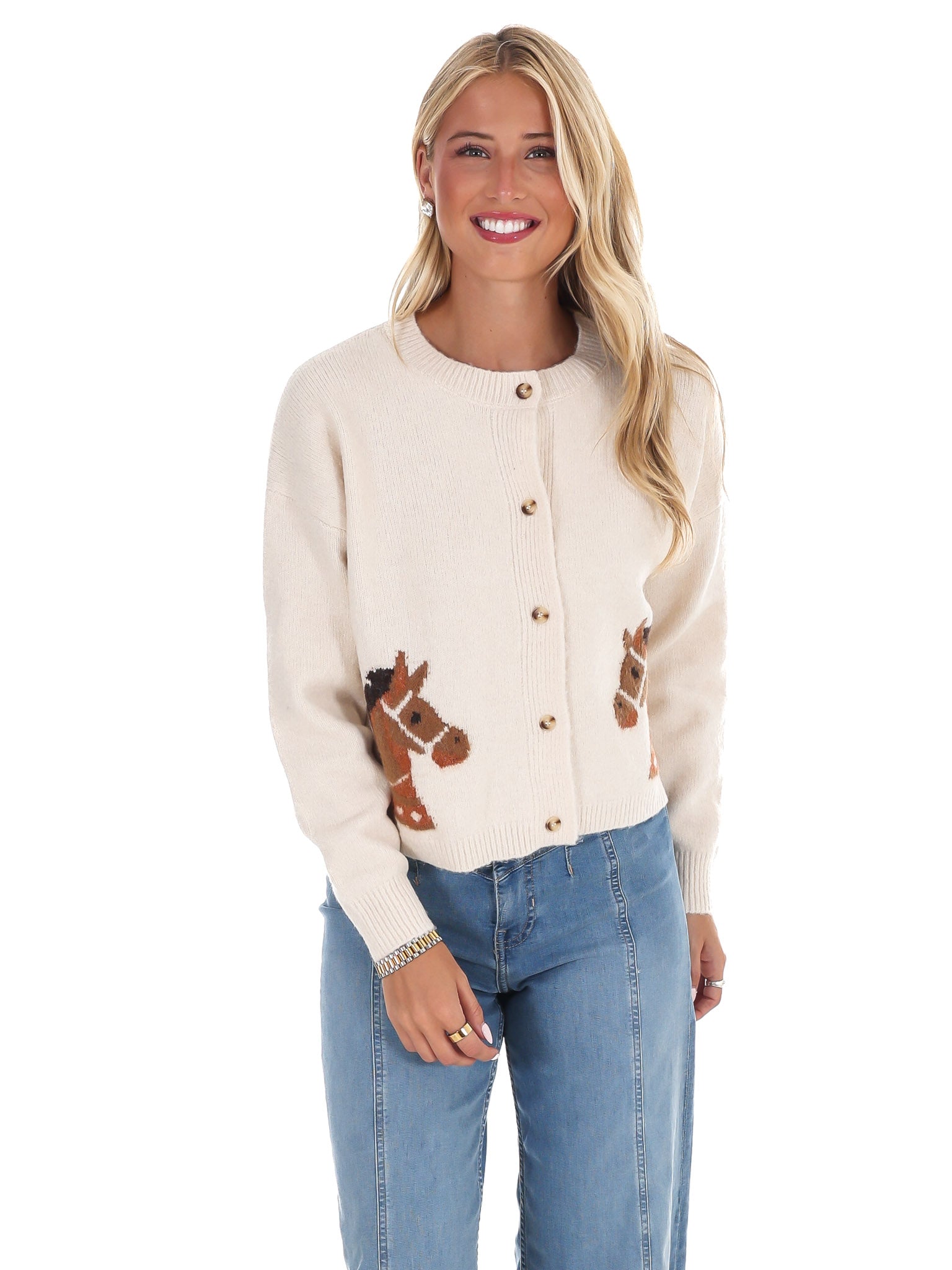 Derby Days Horse Cardigan