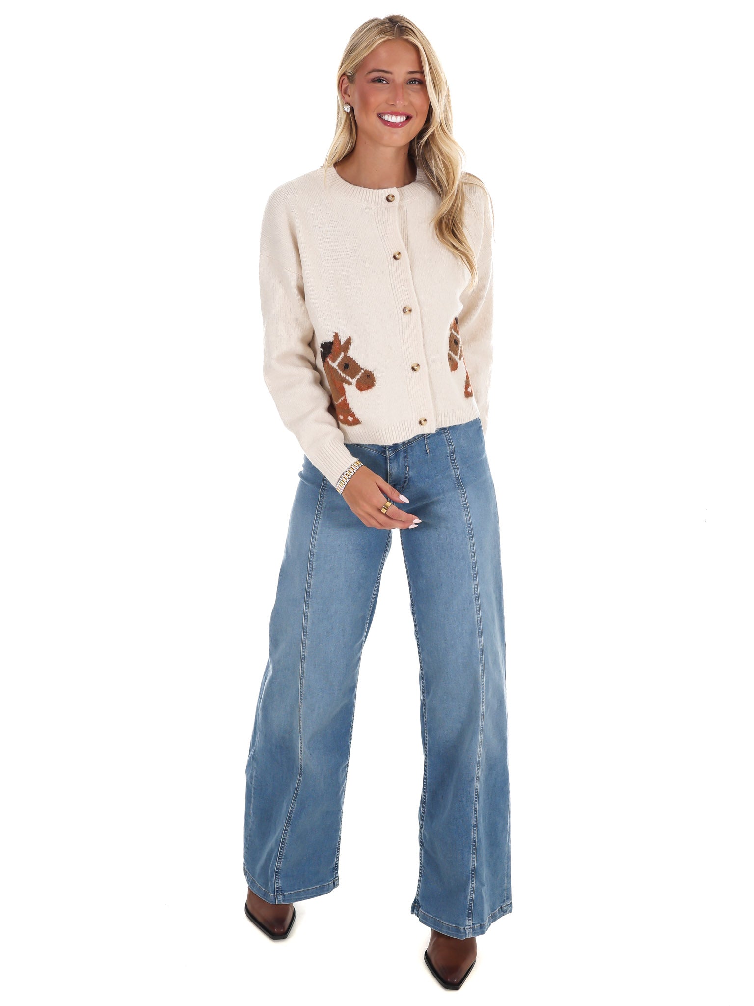 Derby Days Horse Cardigan