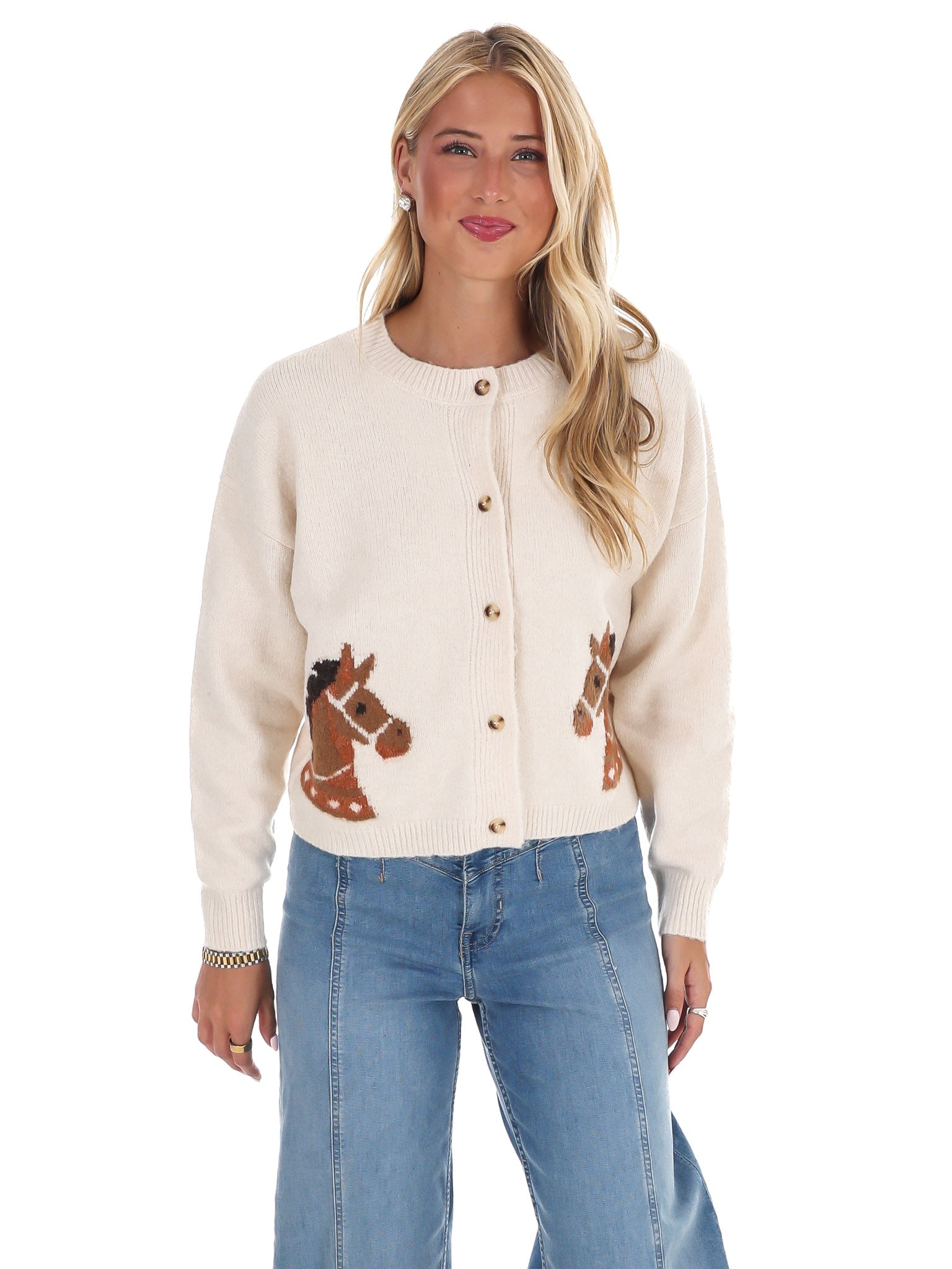 Derby Days Horse Cardigan
