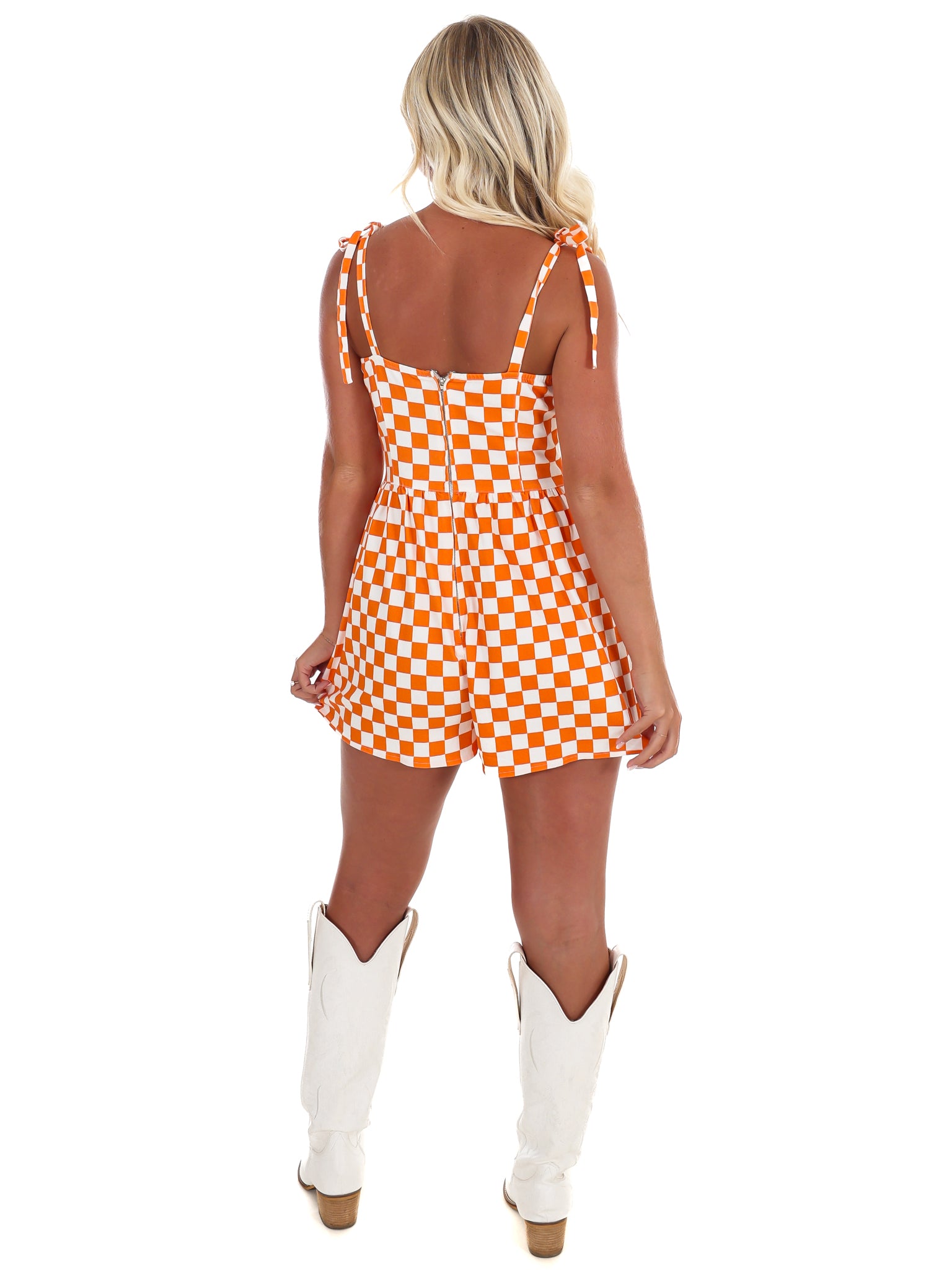 Undefeated Check Denim Romper