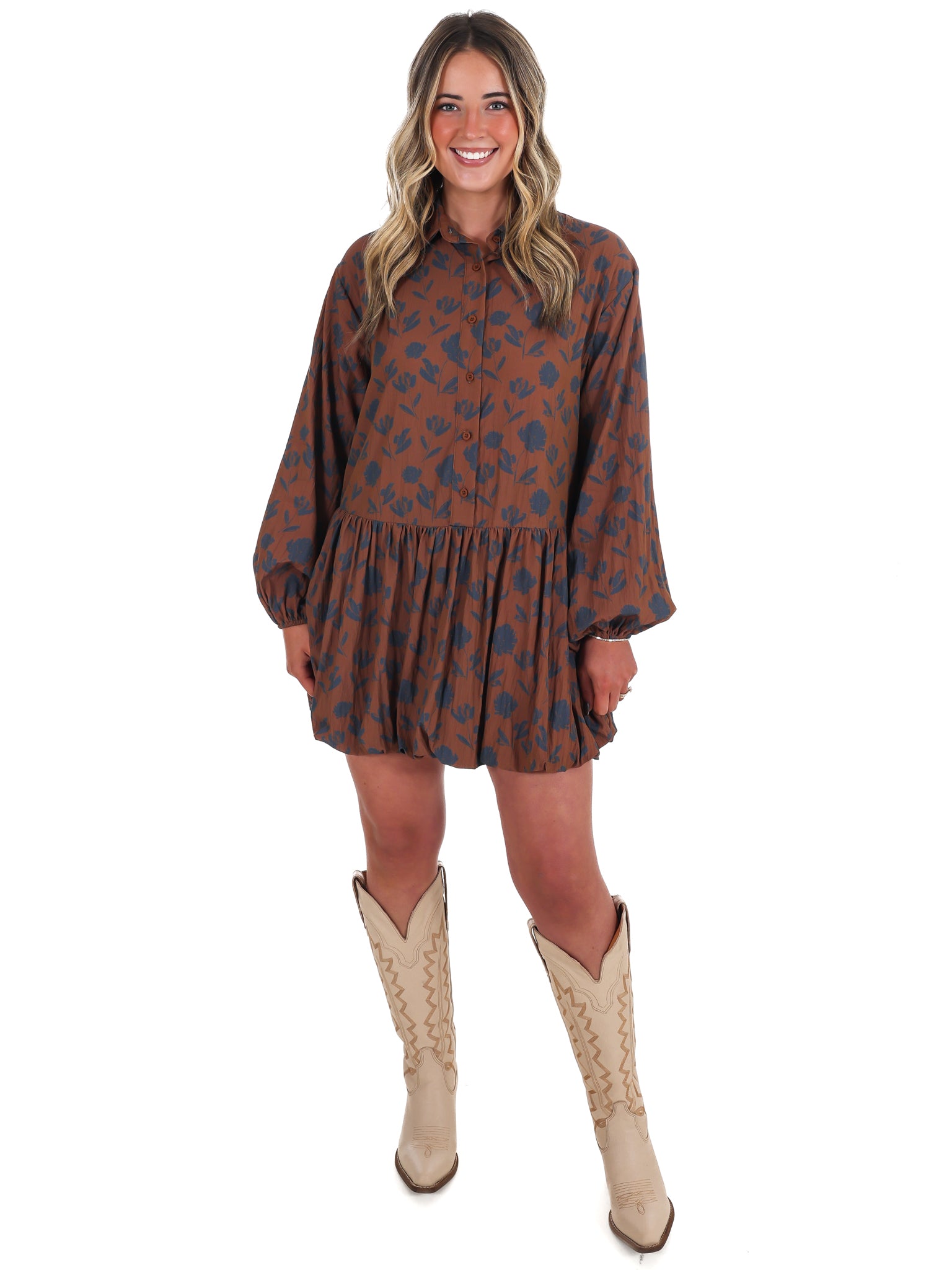 Rosalie Print Bubble Mini Dress