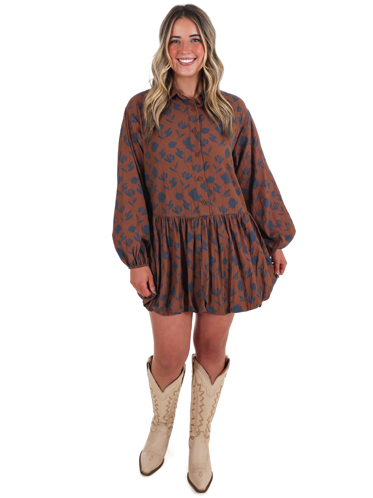 Rosalie Print Bubble Mini Dress