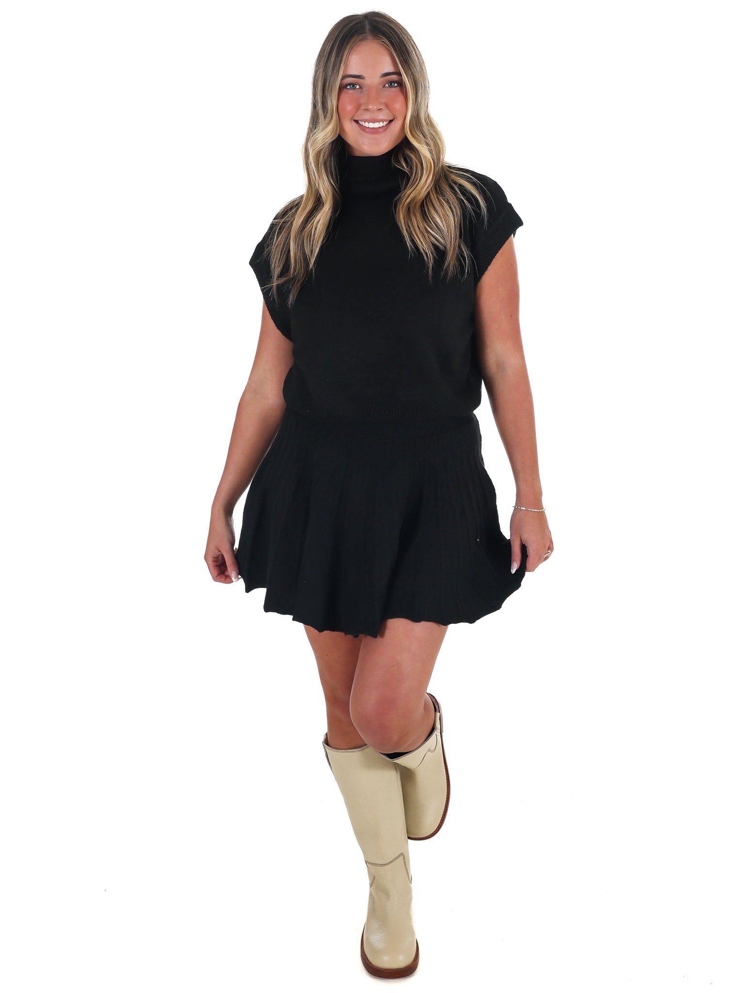 Cozy Harvest Pleated Skirt Set