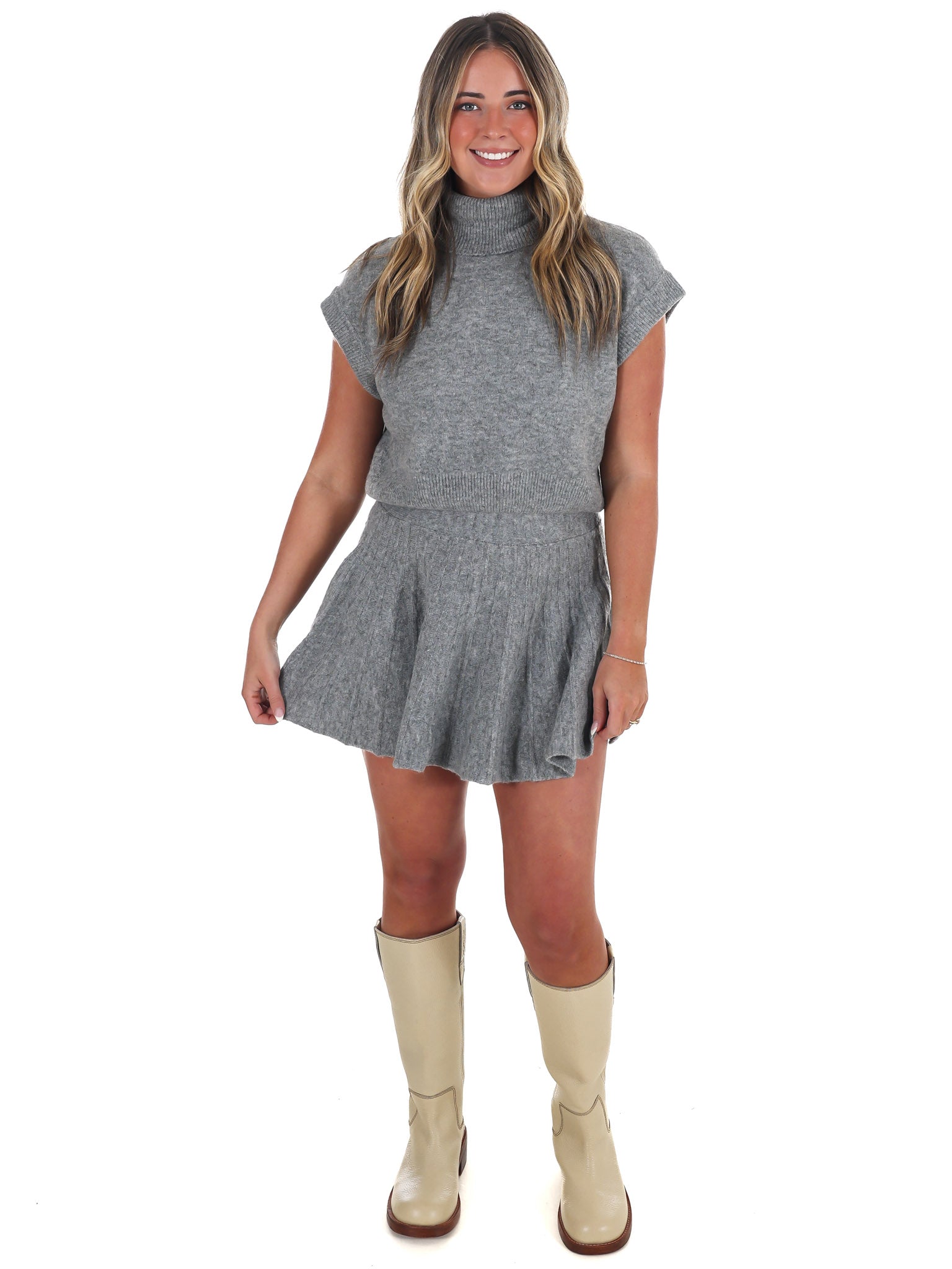 Cozy Harvest Pleated Skirt Set