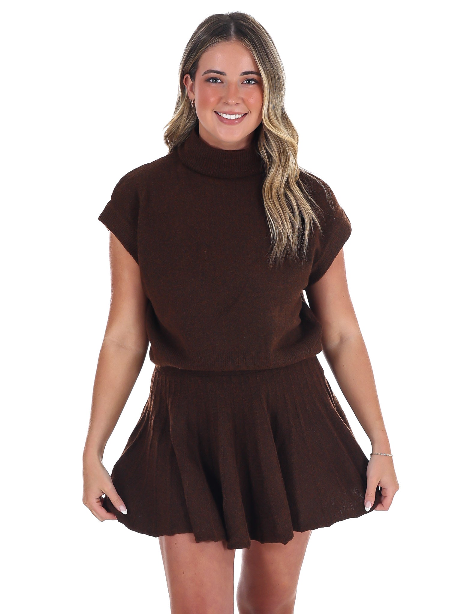 Cozy Harvest Pleated Skirt Set