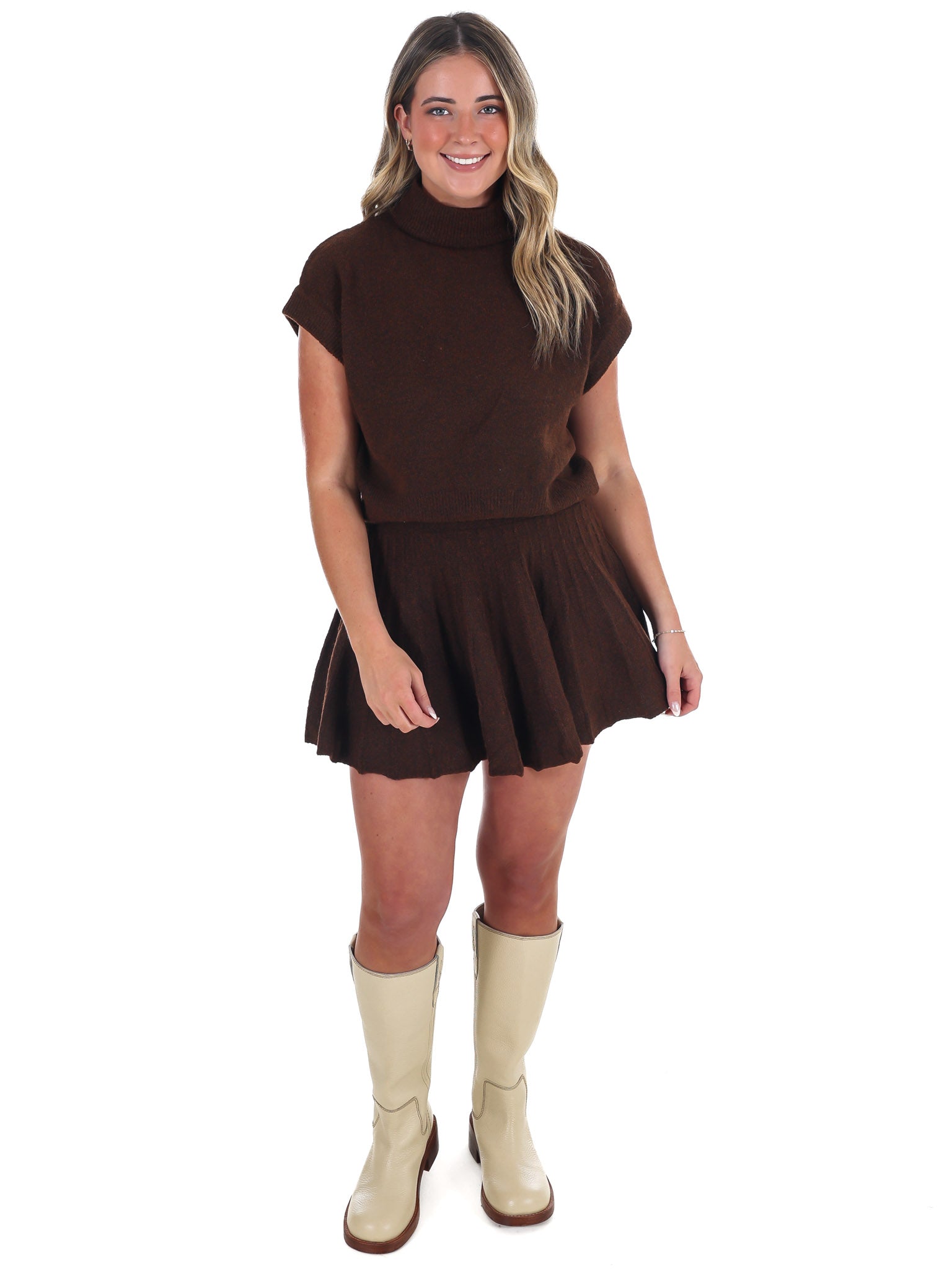 Cozy Harvest Pleated Skirt Set