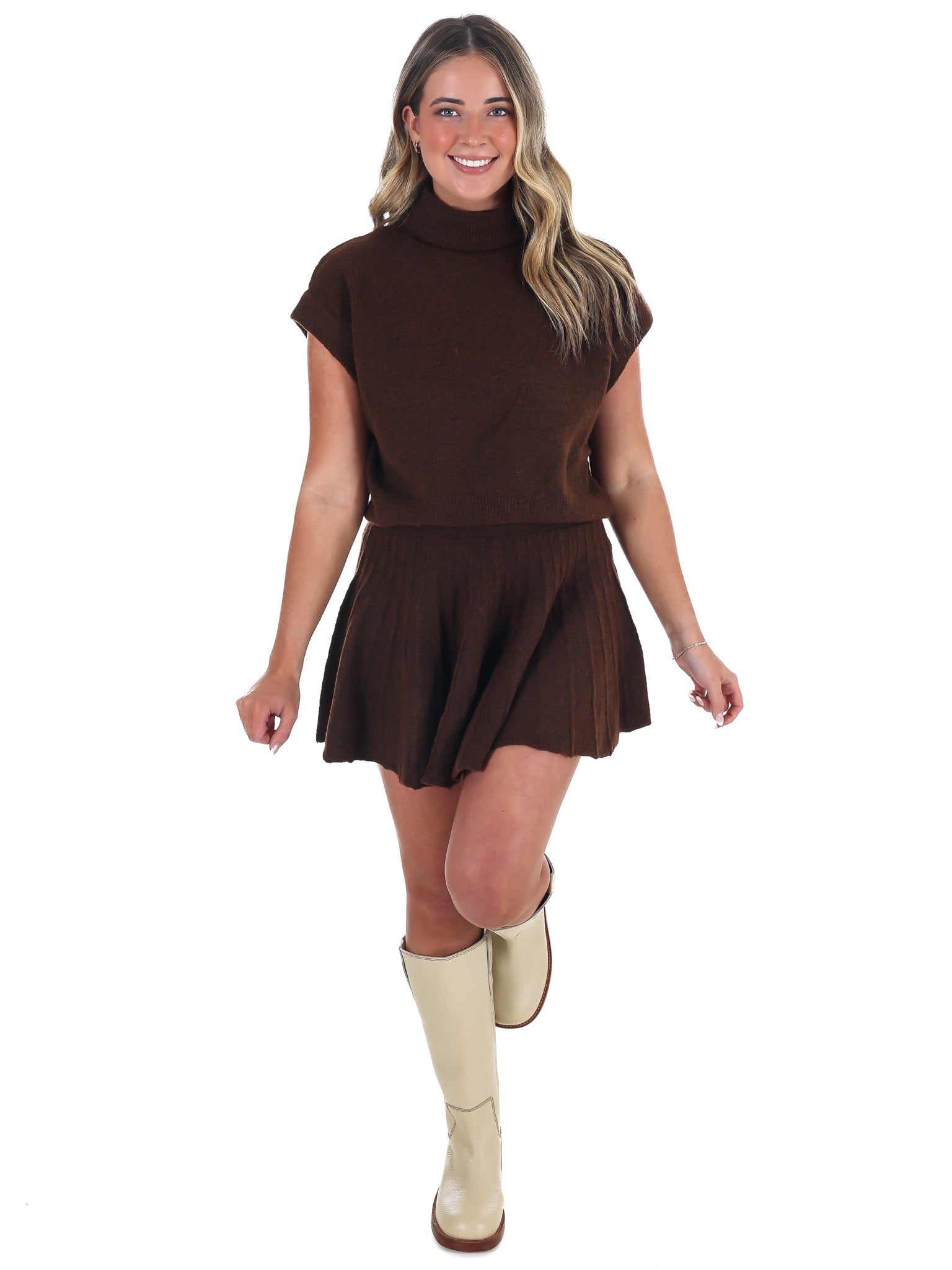 Cozy Harvest Pleated Skirt Set