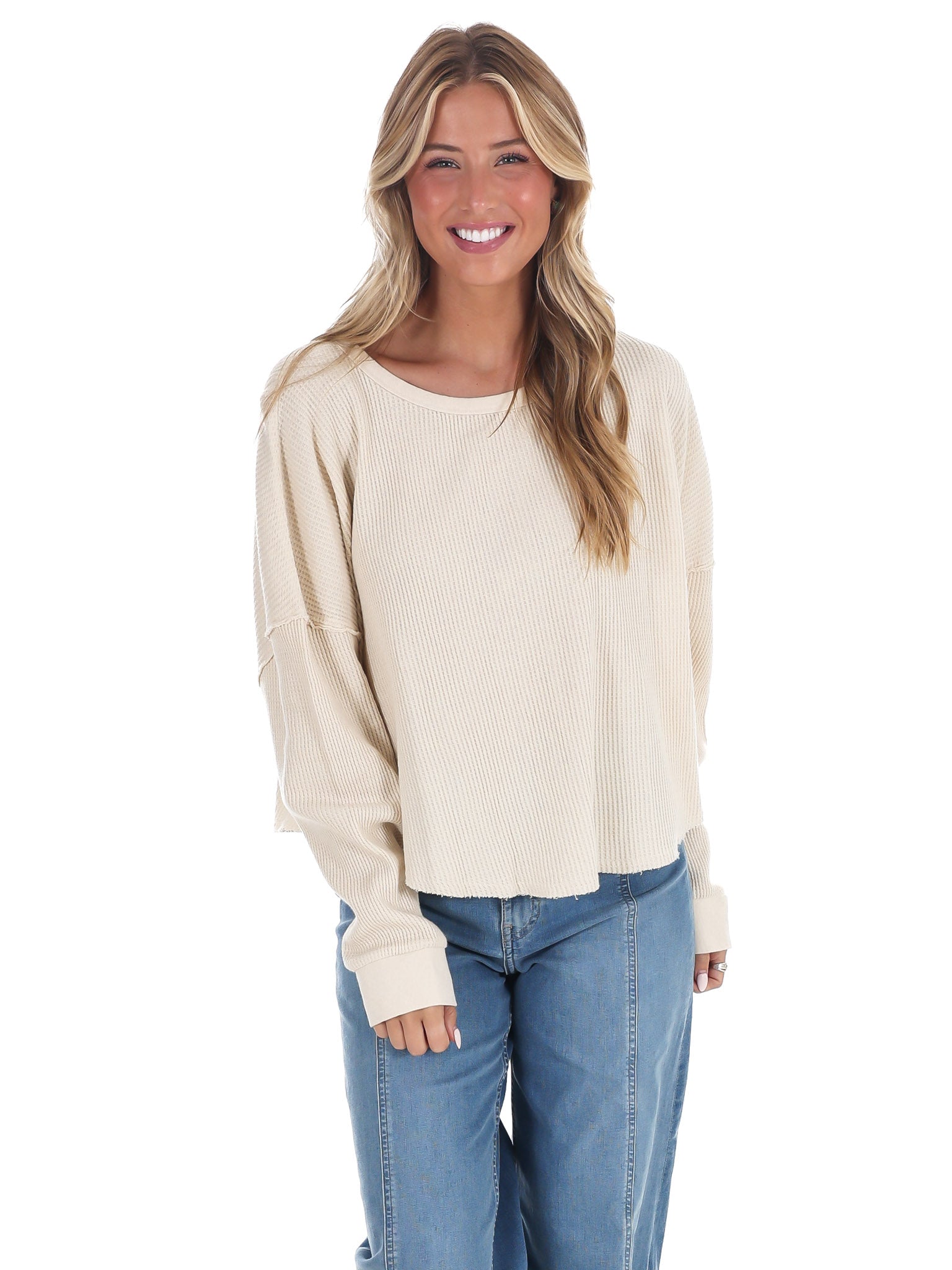 Mineral Mist Waffle Knit Top