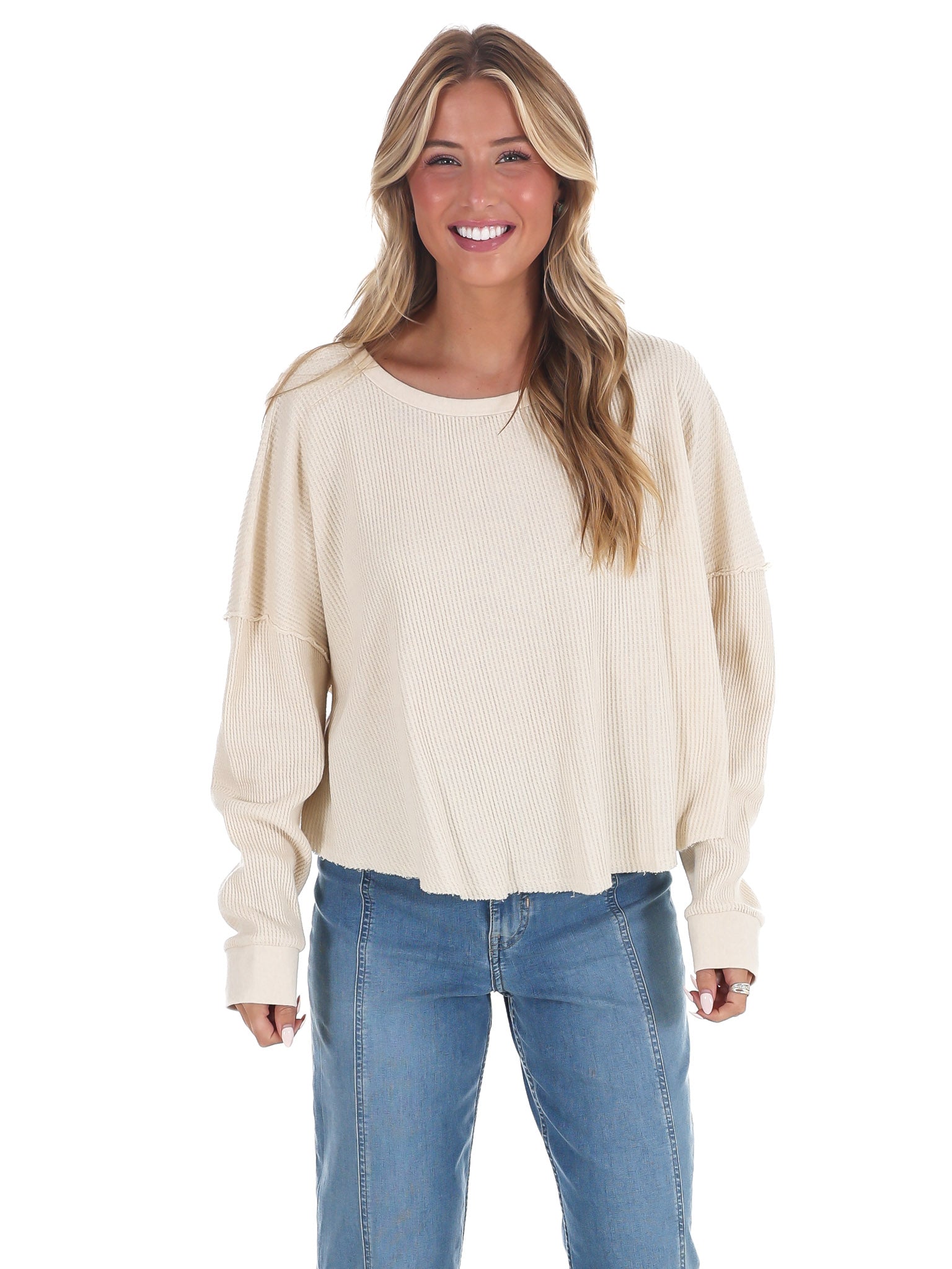 Mineral Mist Waffle Knit Top