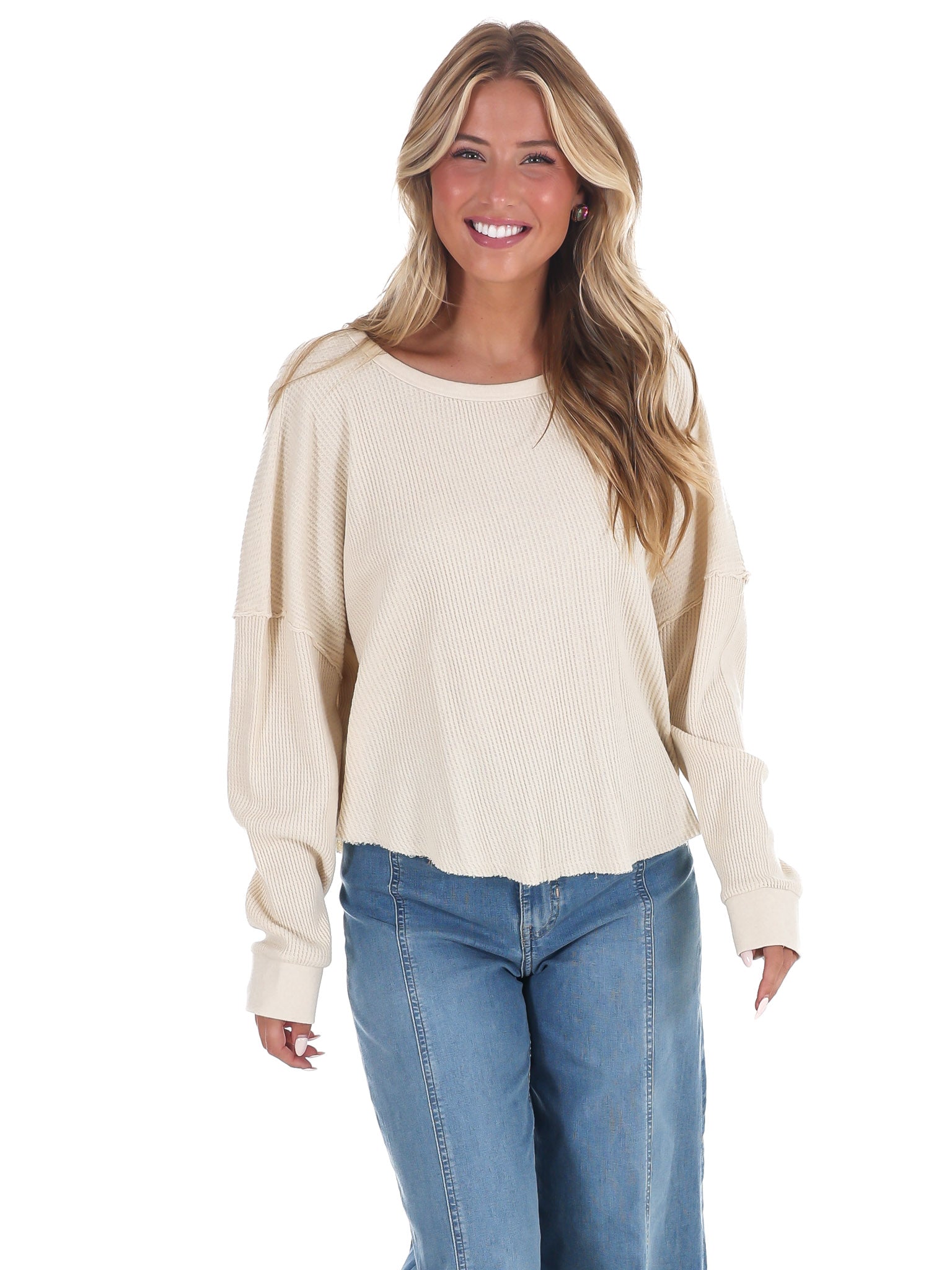 Mineral Mist Waffle Knit Top