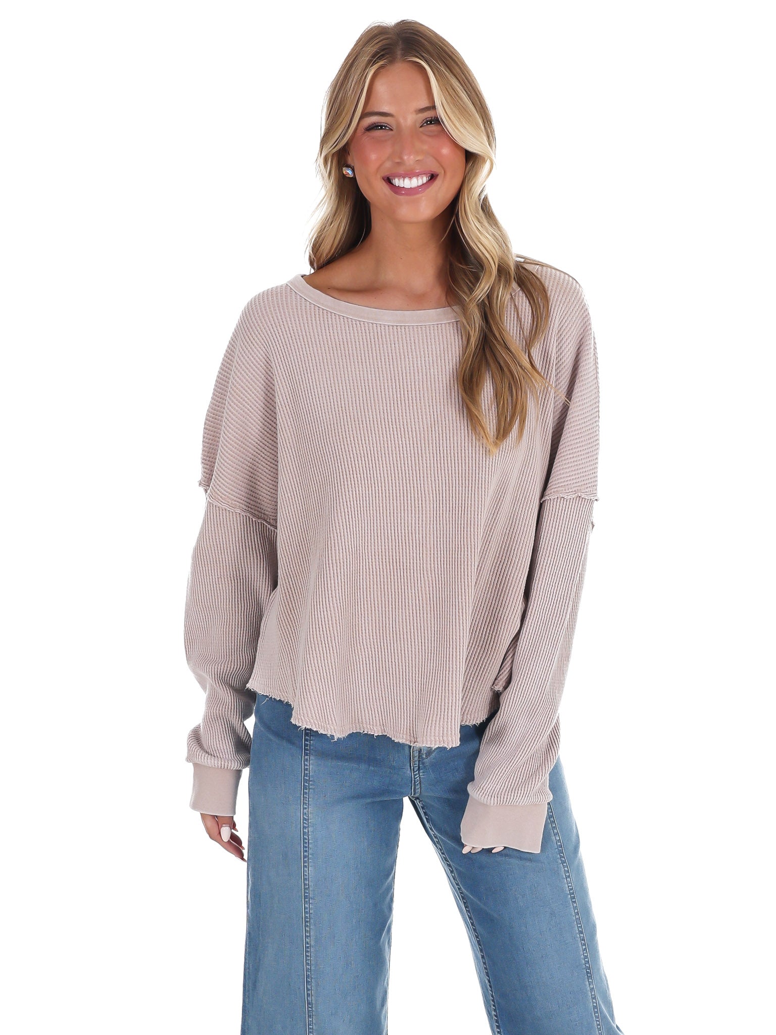 Mineral Mist Waffle Knit Top