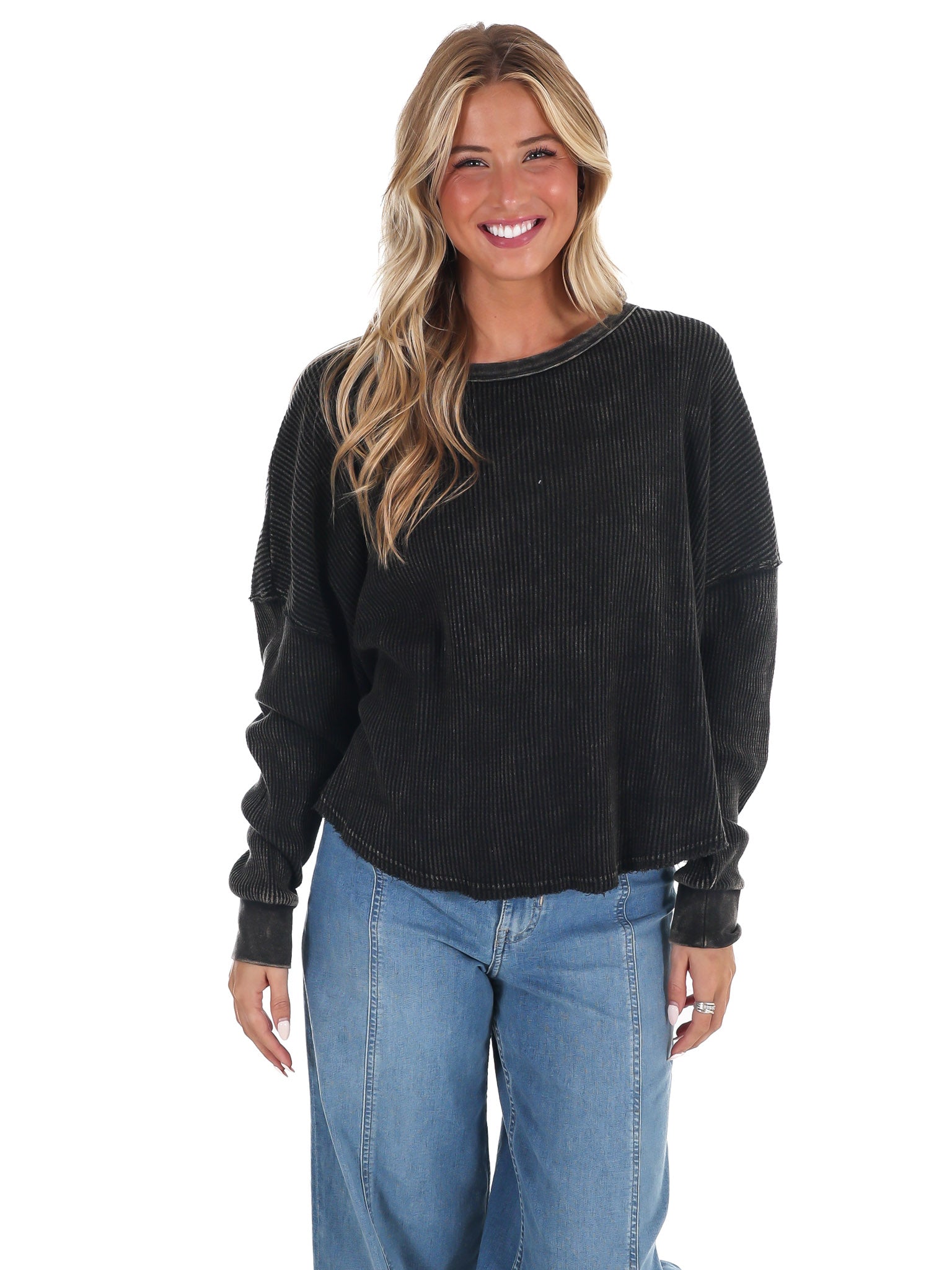 Mineral Mist Waffle Knit Top