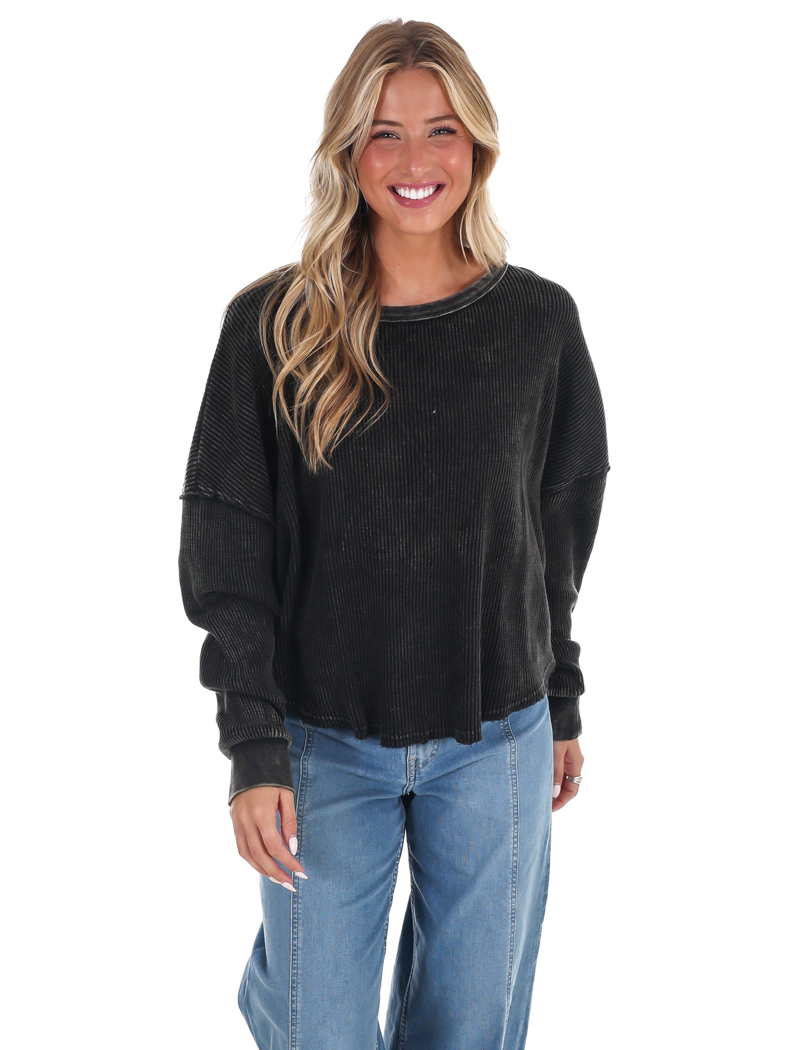 Mineral Mist Waffle Knit Top
