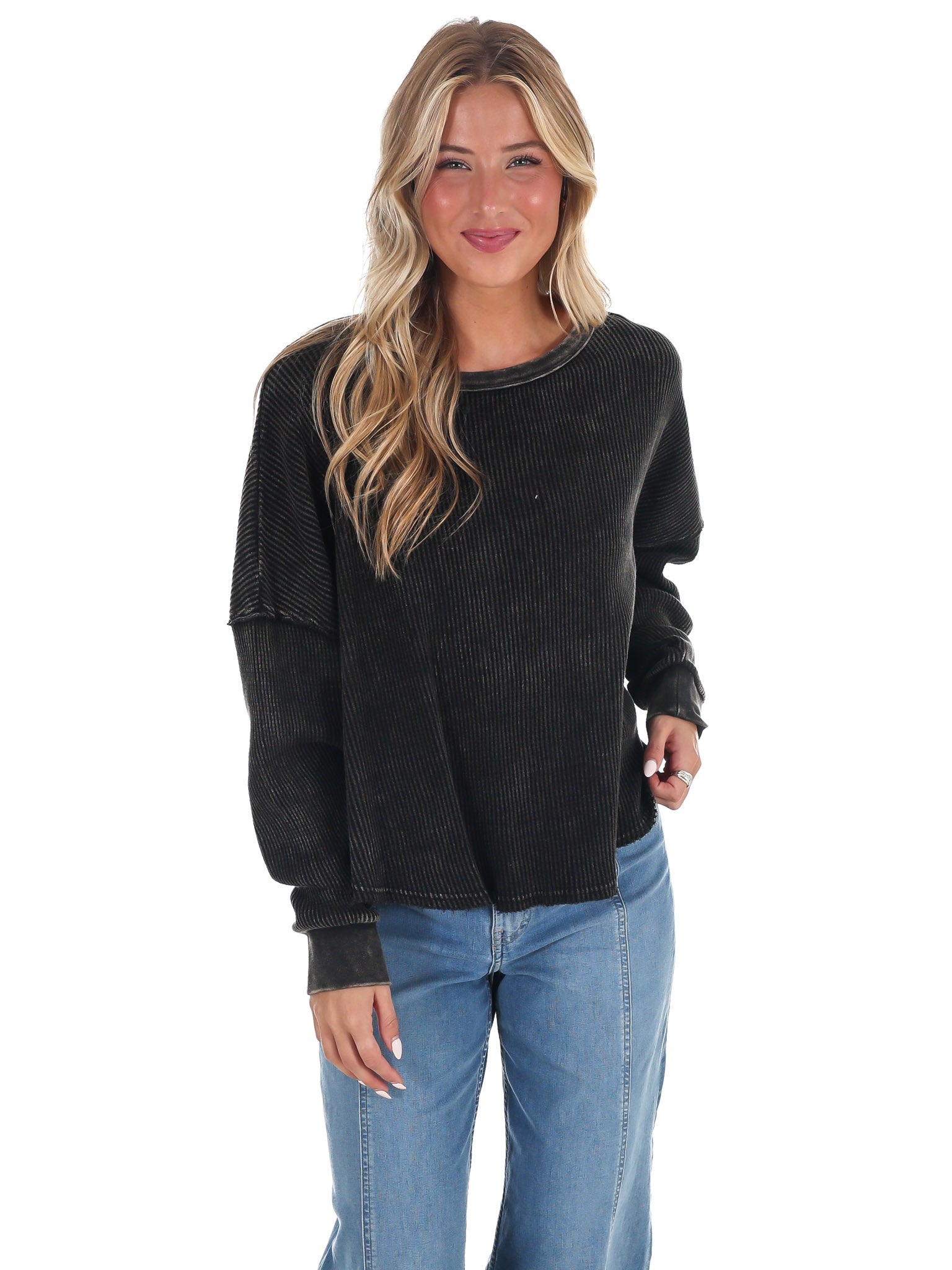 Mineral Mist Waffle Knit Top