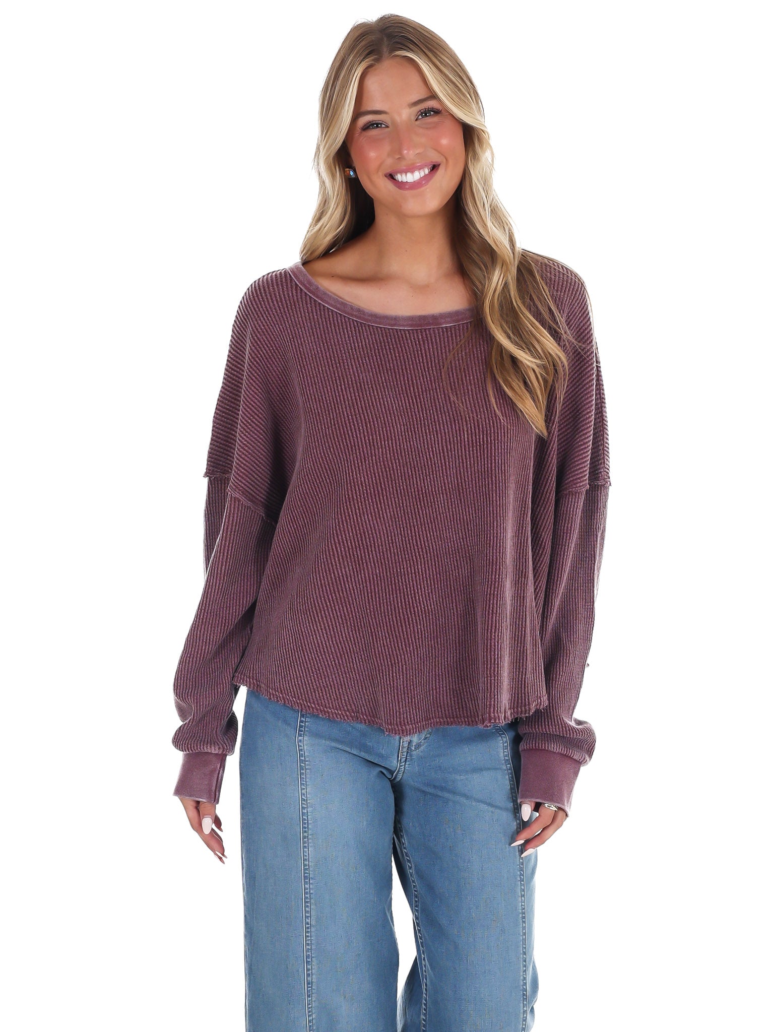 Mineral Mist Waffle Knit Top