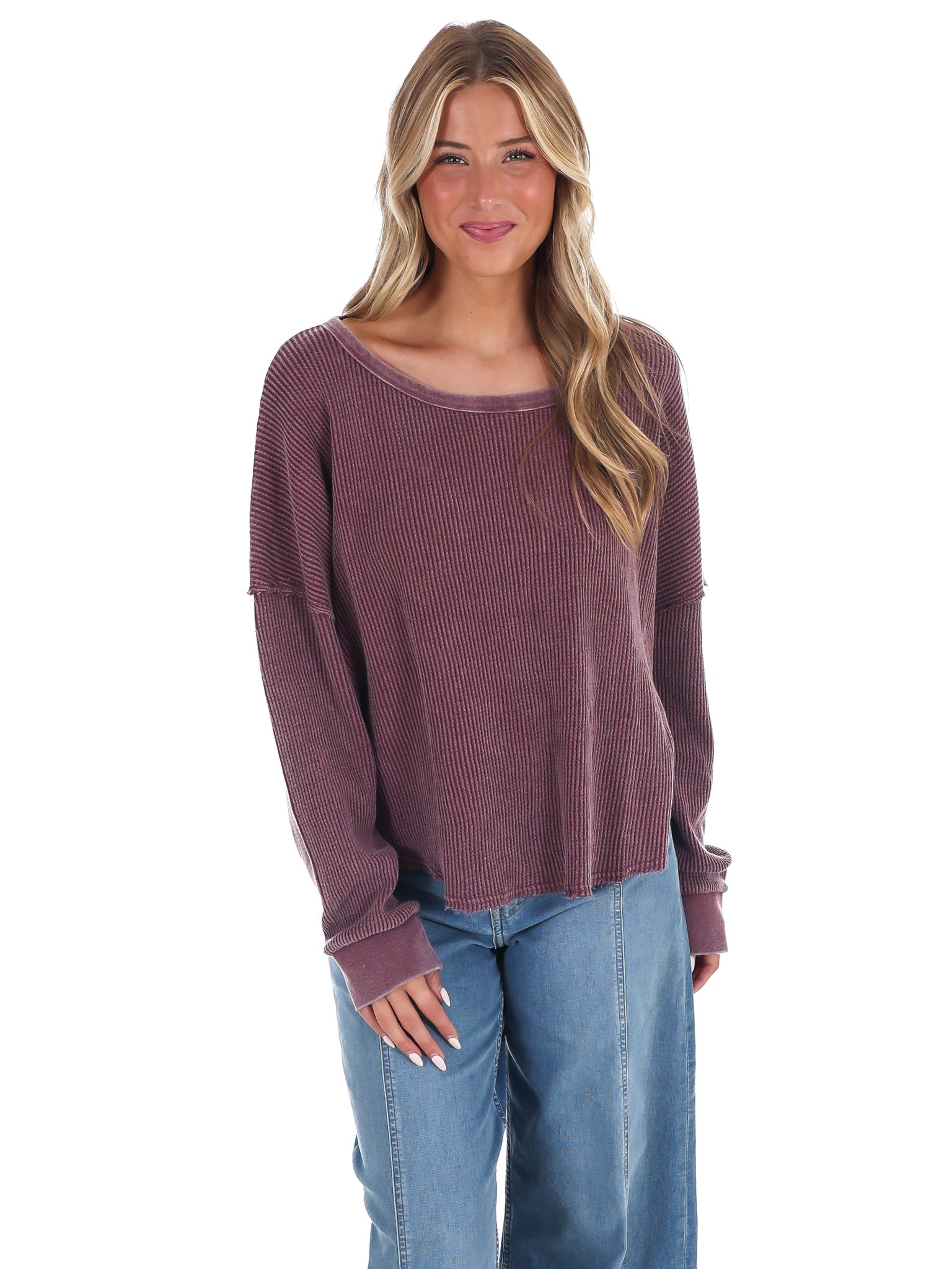 Mineral Mist Waffle Knit Top