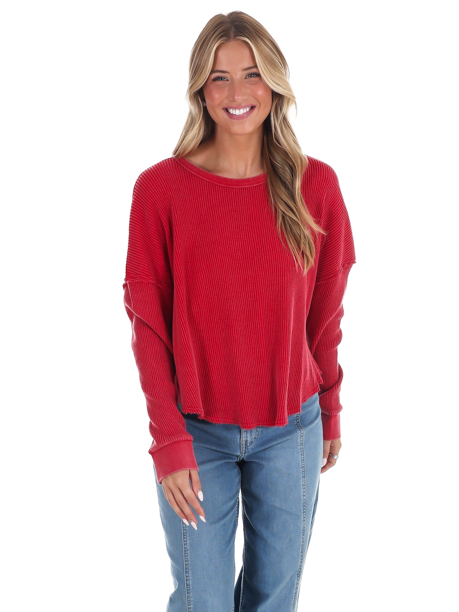 Mineral Mist Waffle Knit Top