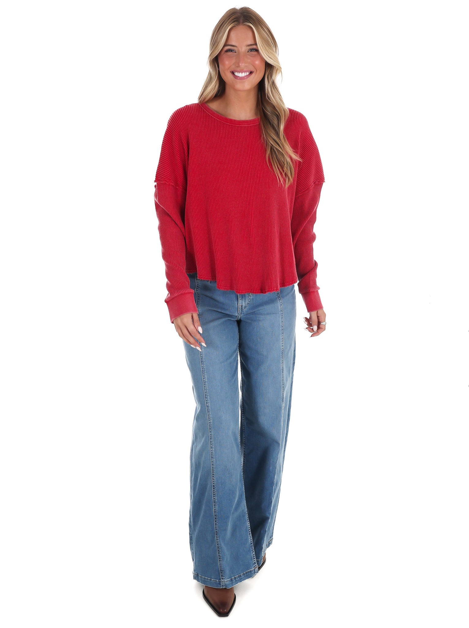 Mineral Mist Waffle Knit Top