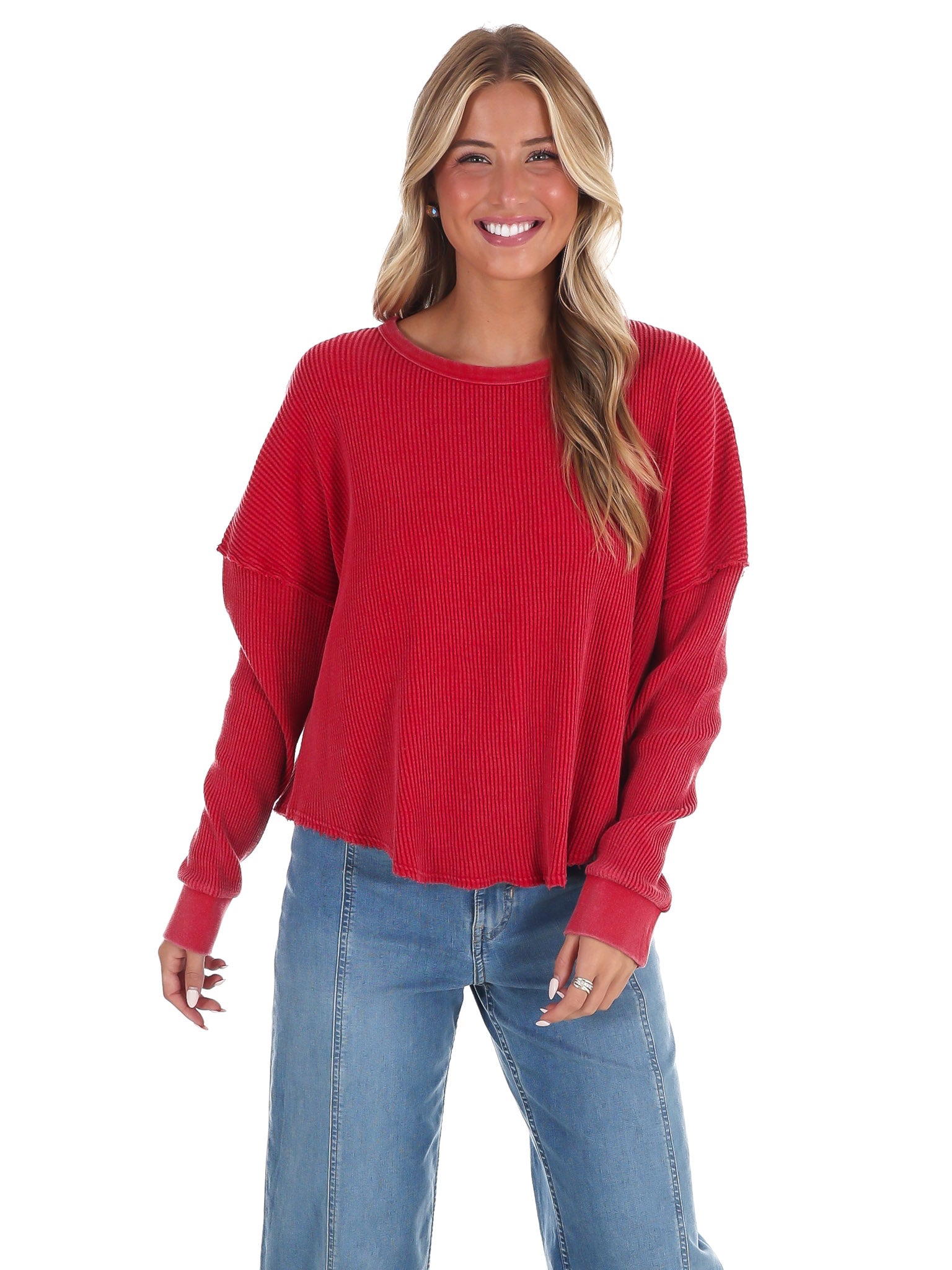 Mineral Mist Waffle Knit Top