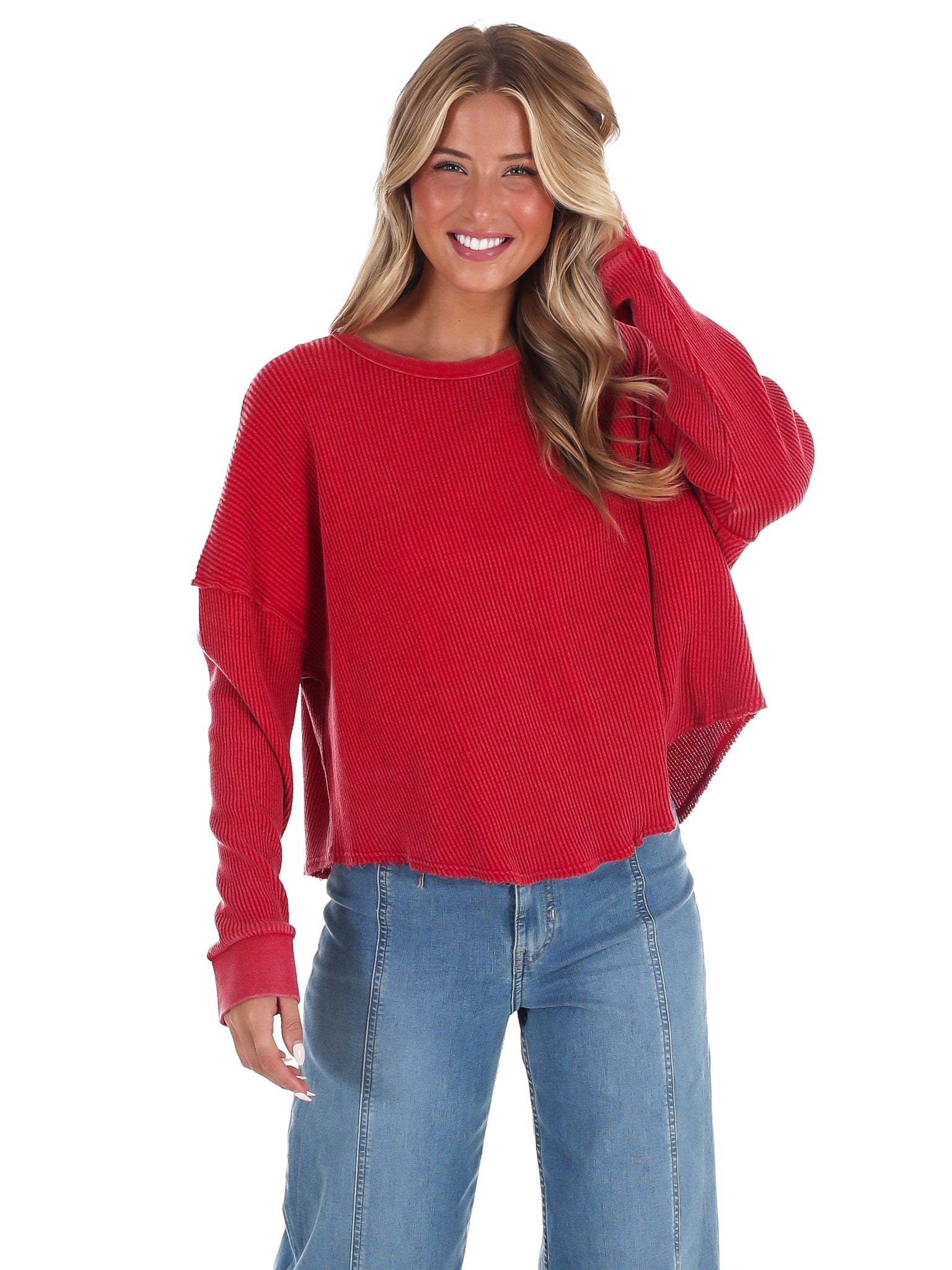 Mineral Mist Waffle Knit Top