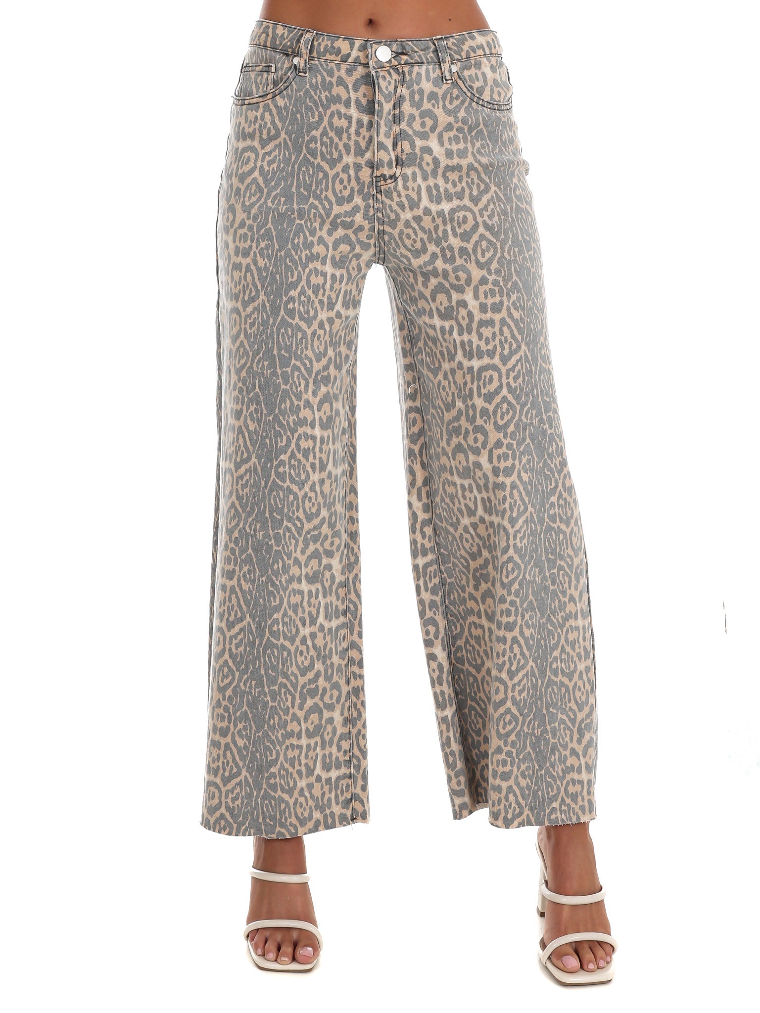 I Like Me Better Leopard Wide Leg Jeans