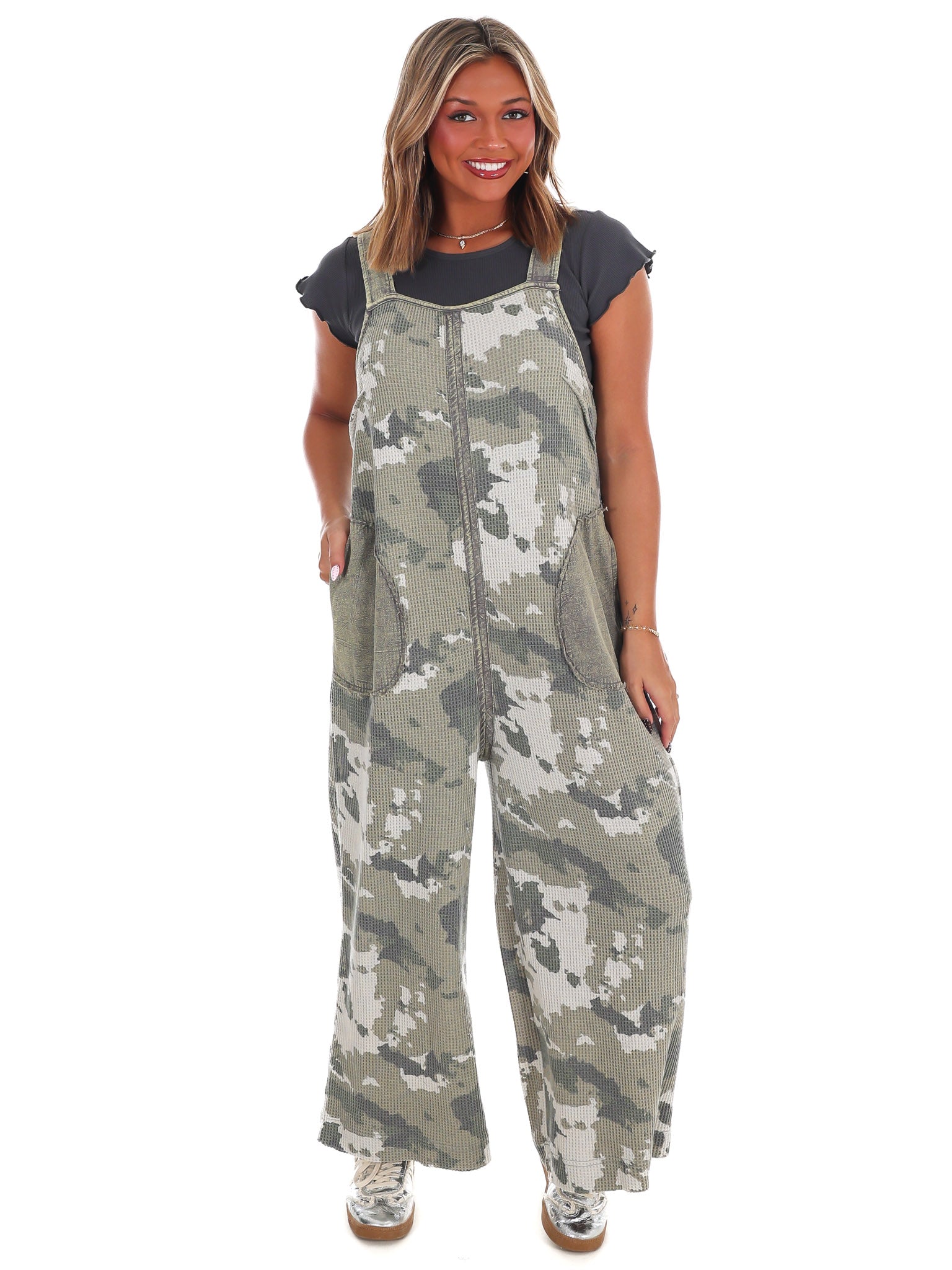 Hidden Comfort Camo Washed Jumpsuit