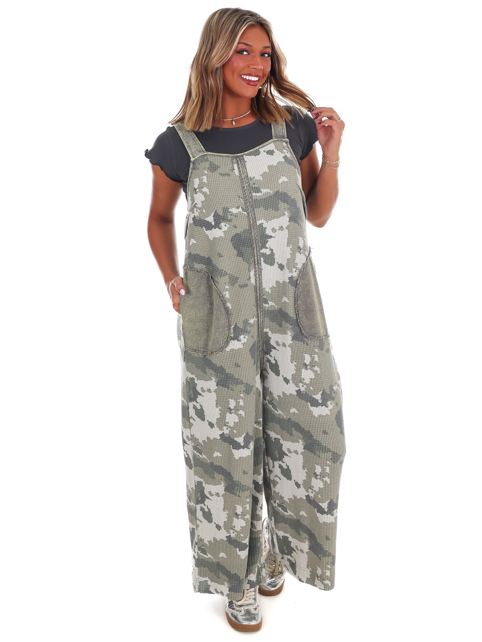 Hidden Comfort Camo Washed Jumpsuit