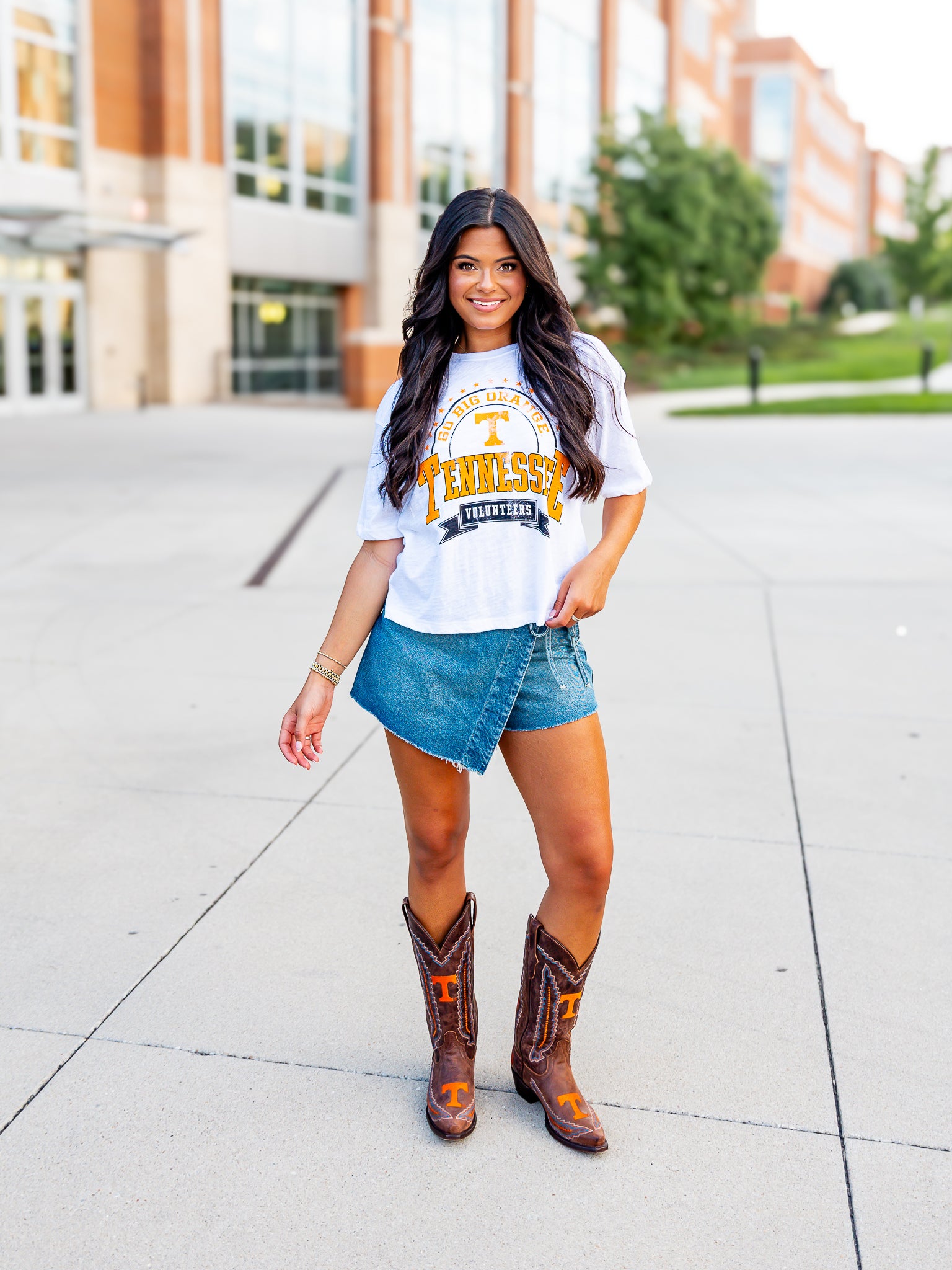 Go Big Orange Tennessee Waist Length Top