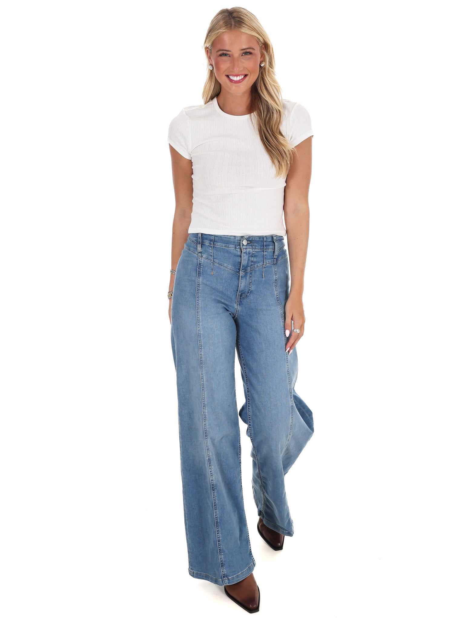 Free People Wait A Minute Baby Tee