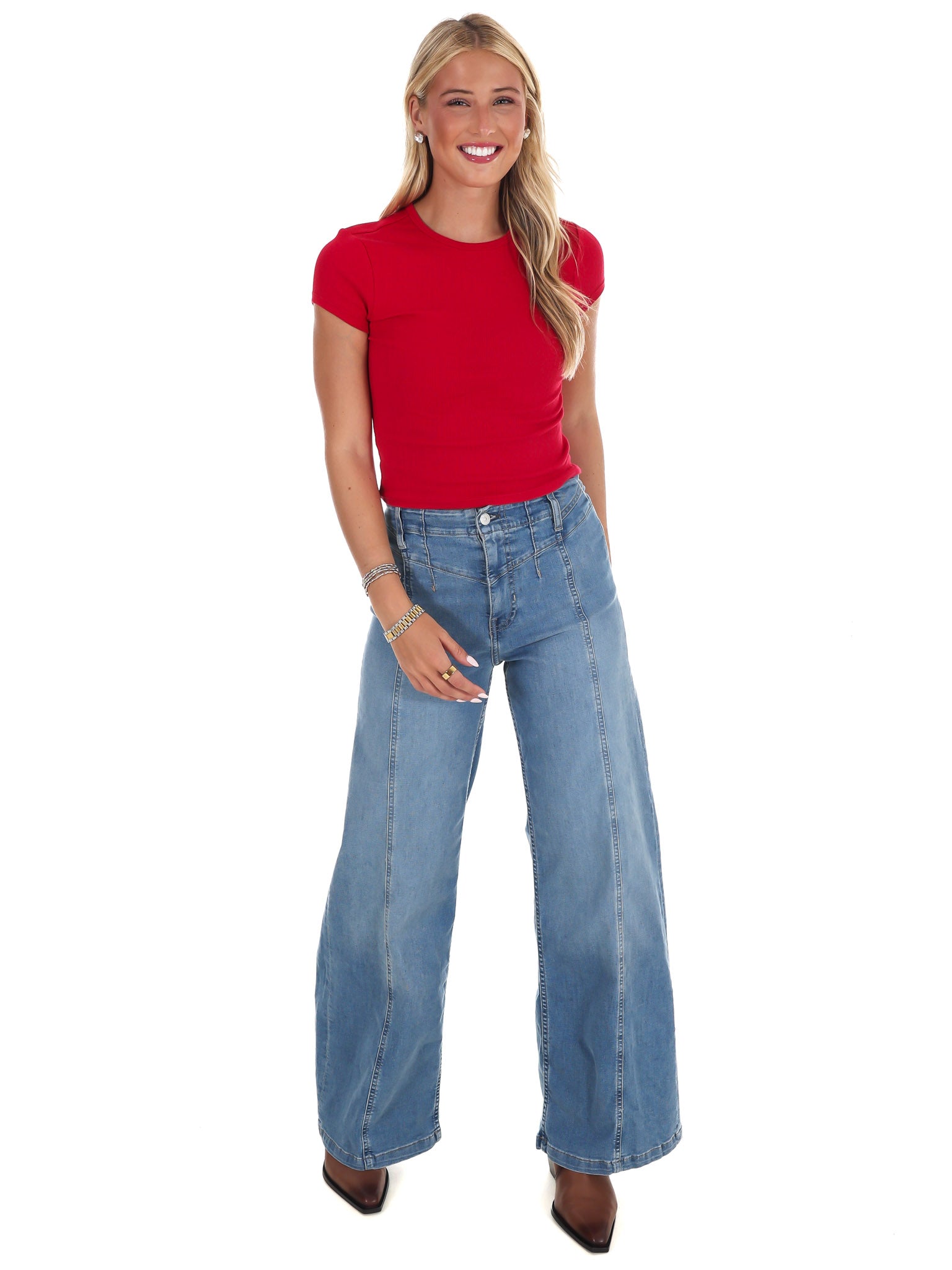 Free People Wait A Minute Baby Tee