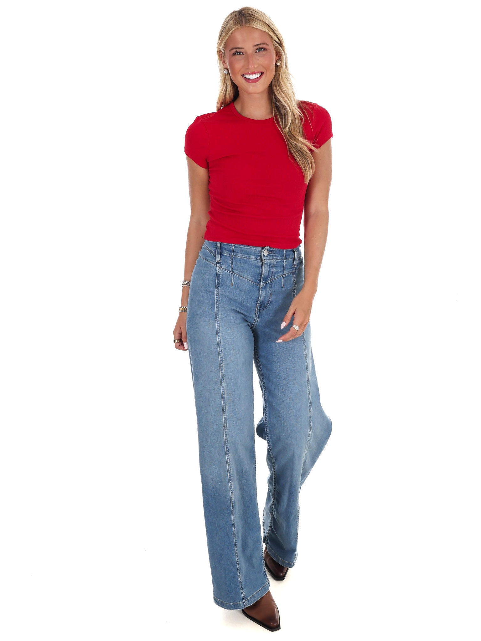 Free People Wait A Minute Baby Tee