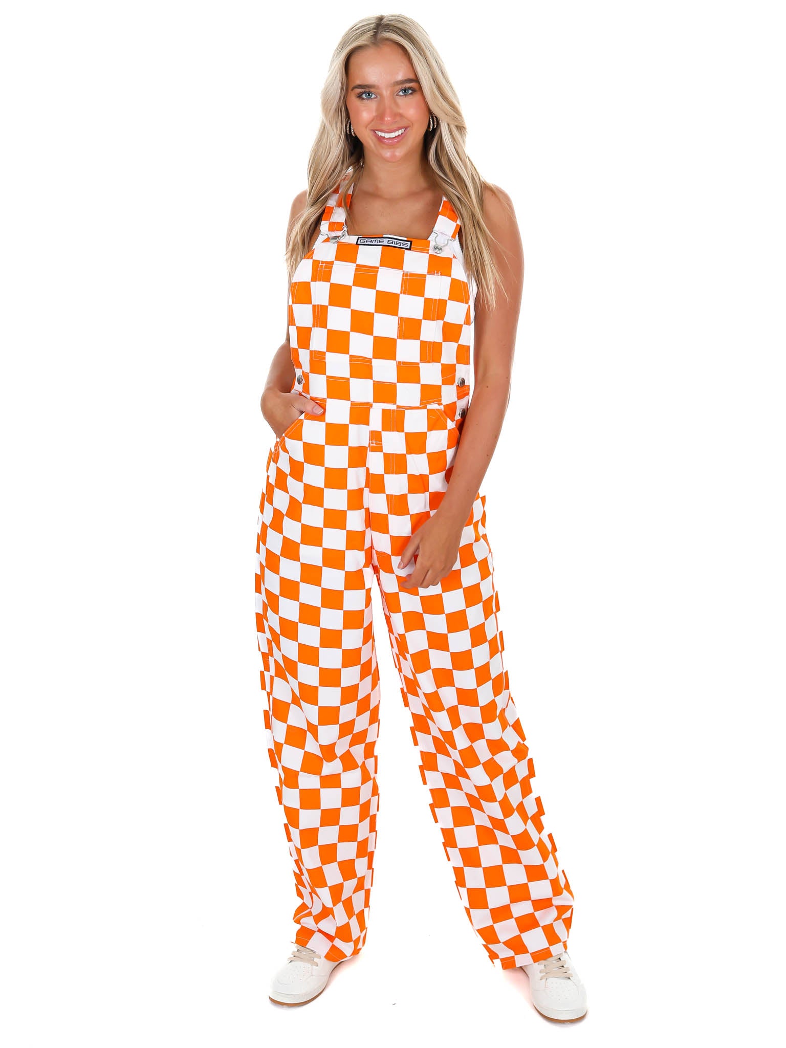 Orange & White Checkered Game Bibs