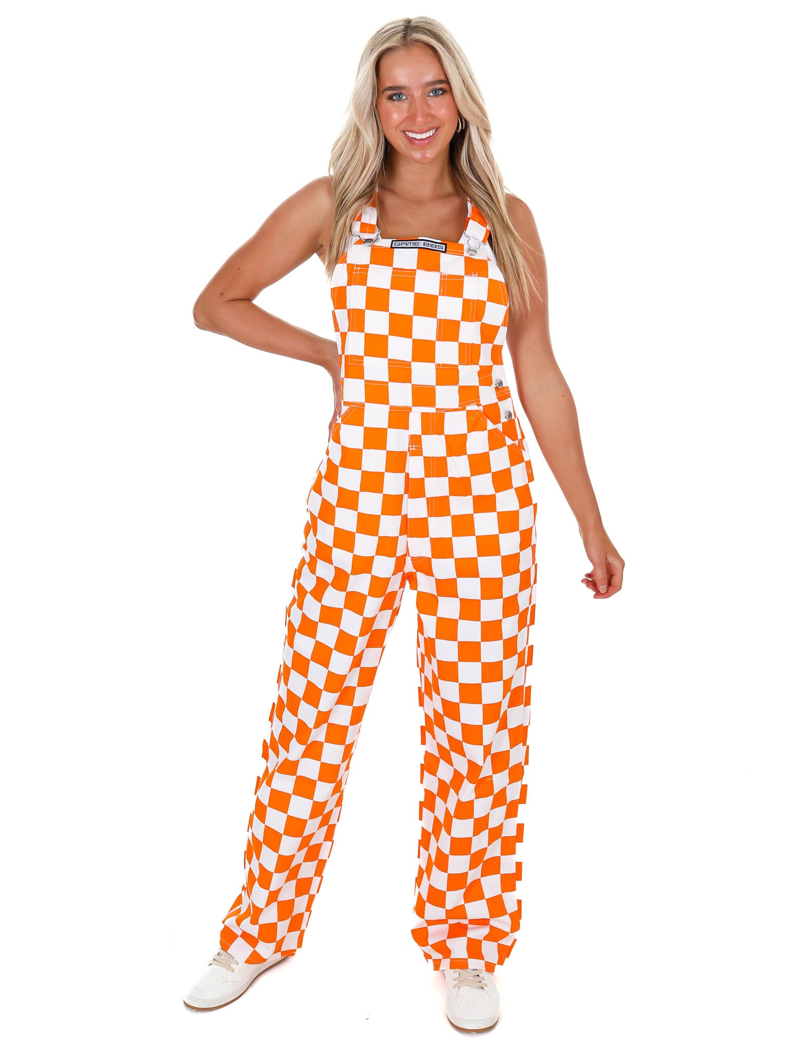 Orange & White Checkered Game Bibs