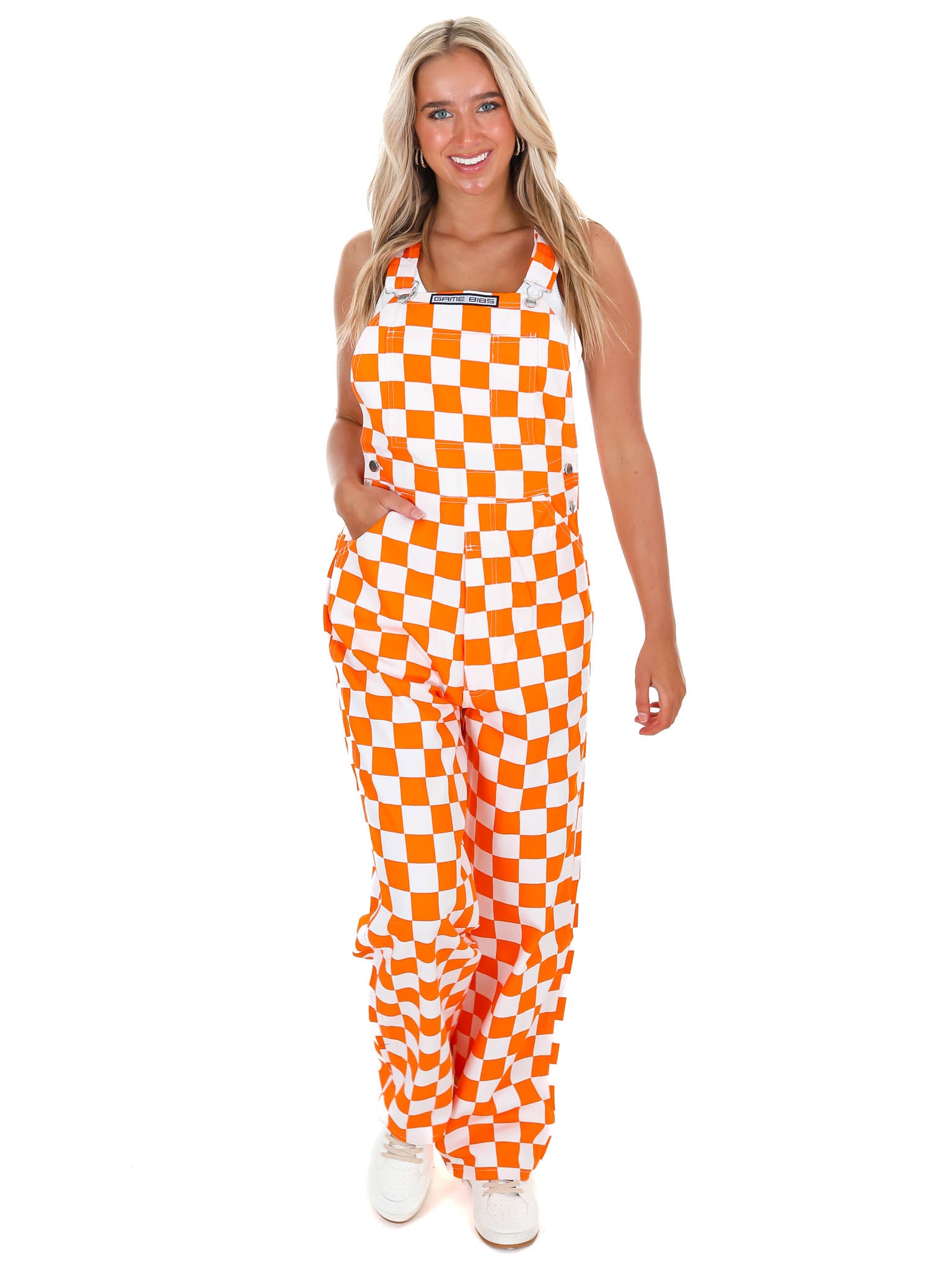 Orange & White Checkered Game Bibs