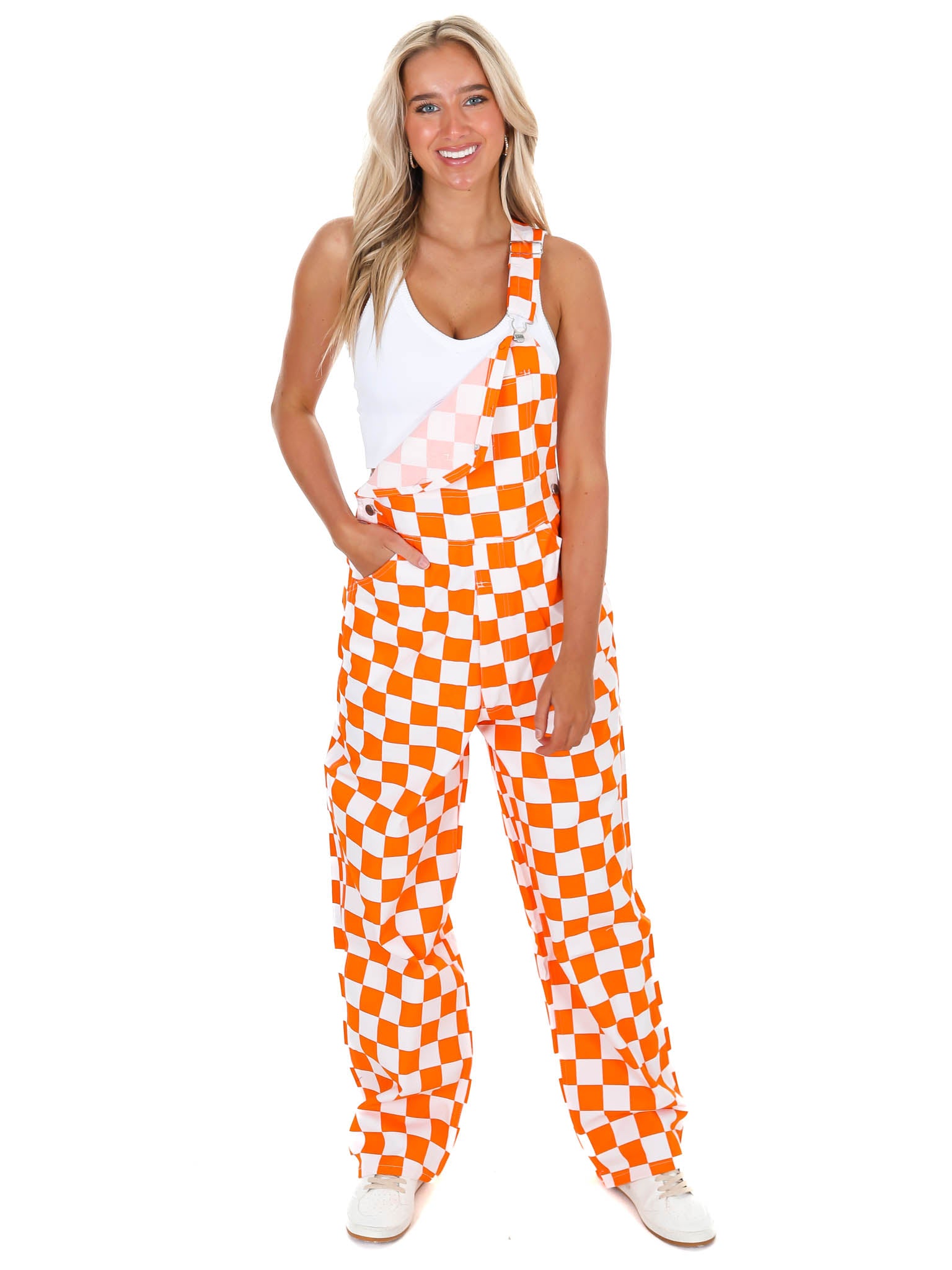 Orange & White Checkered Game Bibs